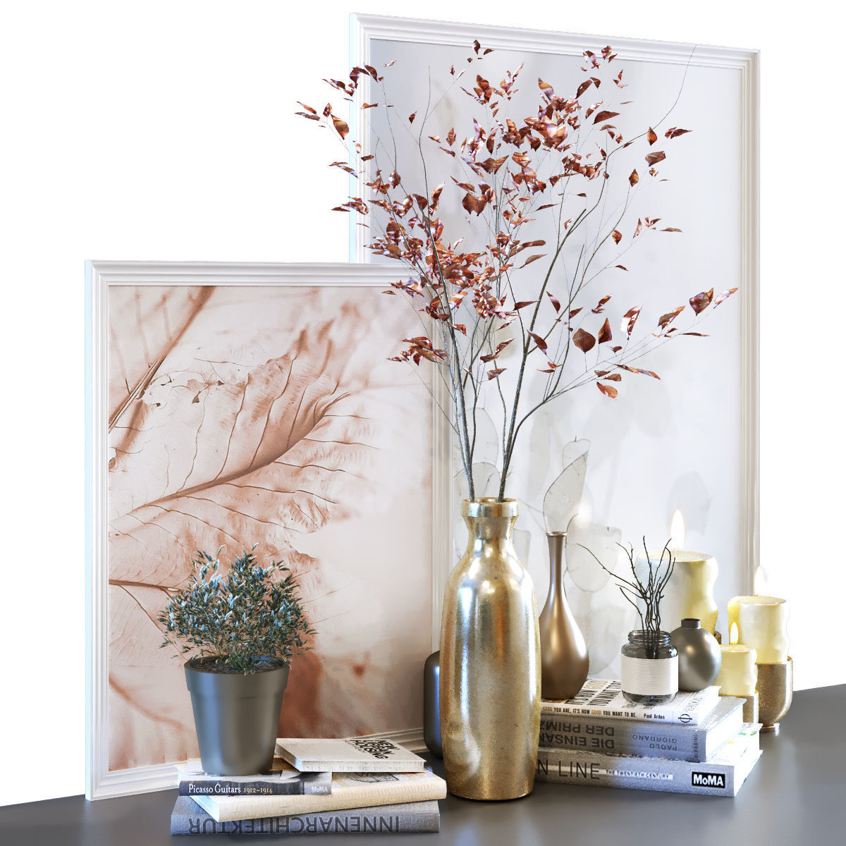 Decoration set 023 Low-poly 3D model_1