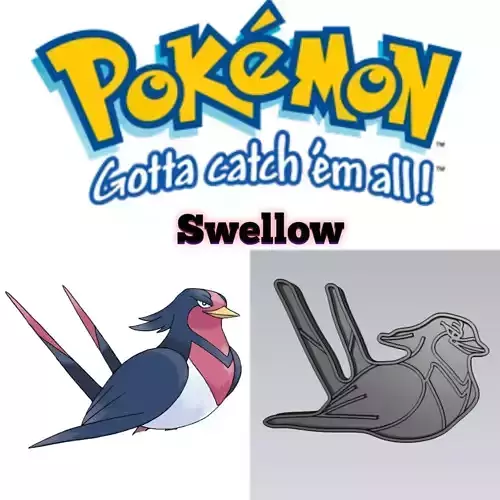Amazing Pokemon Swellow Cookie Cutter Stamp Cake Decorating 