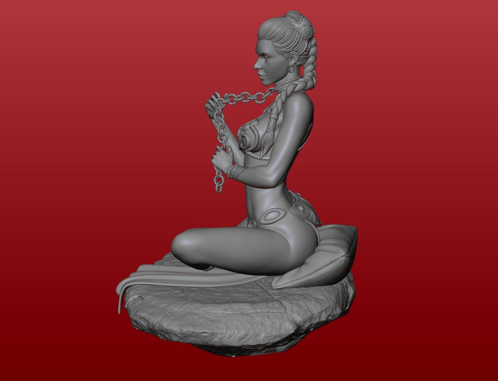 Small base for Slave Princess Leia 3D print model_3