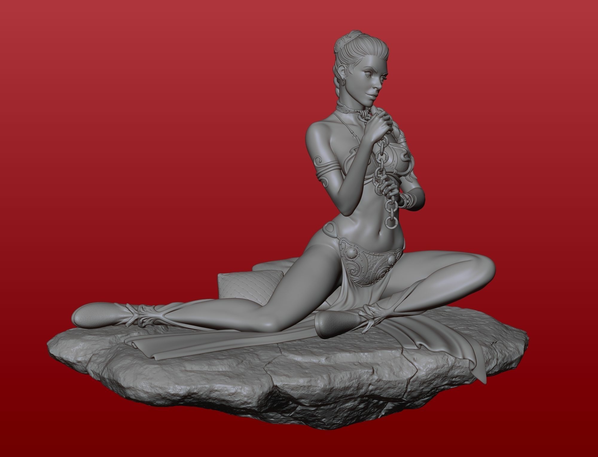 Small base for Slave Princess Leia 3D print model_2