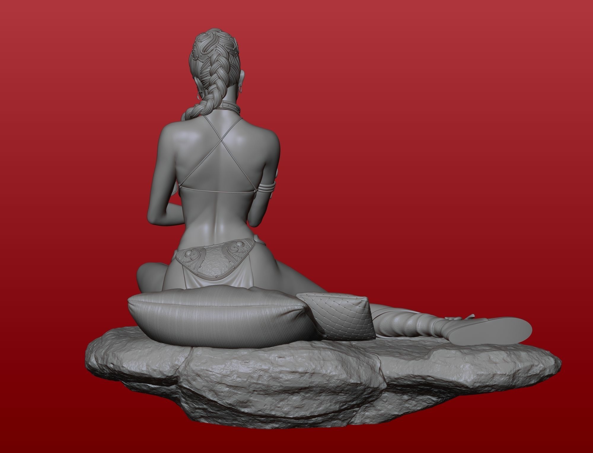 Small base for Slave Princess Leia 3D print model_4