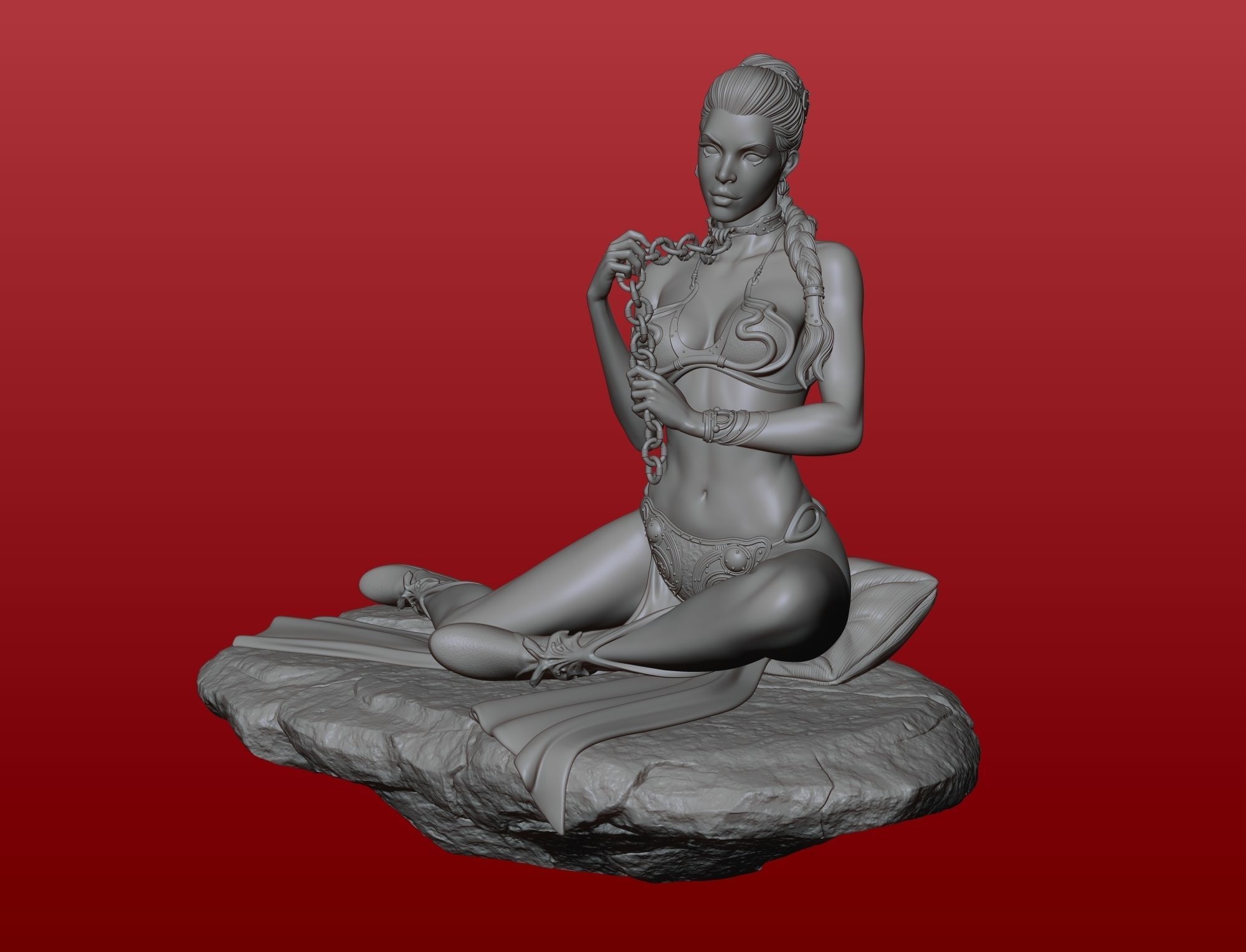 Small base for Slave Princess Leia 3D print model_8