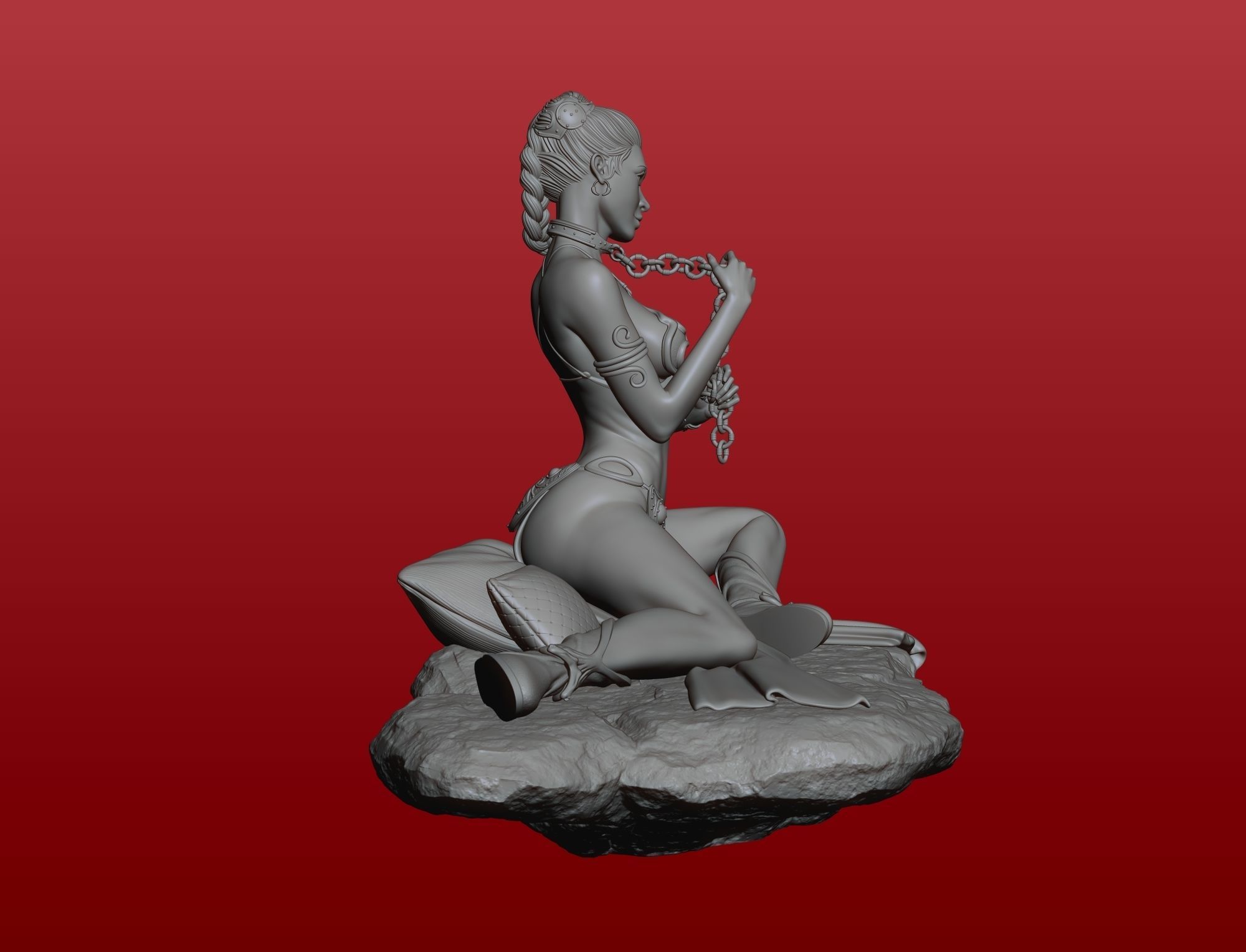 Small base for Slave Princess Leia 3D print model_5