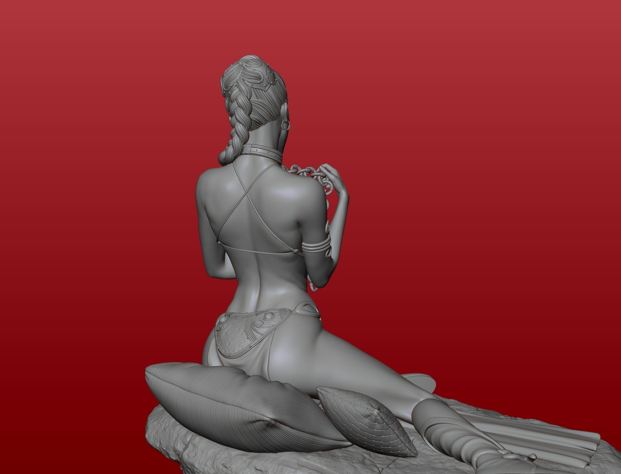 Small base for Slave Princess Leia 3D print model_6