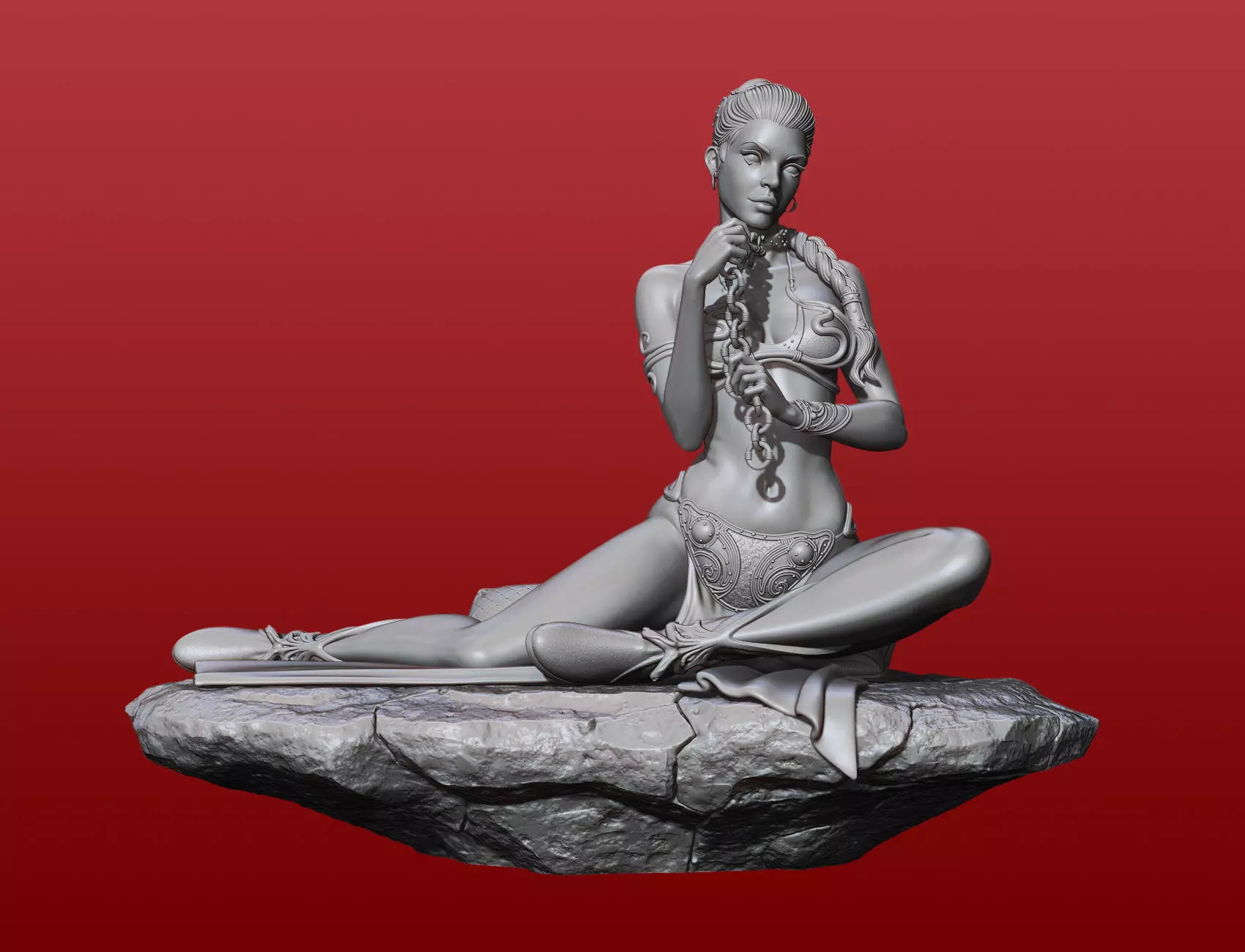 Small base for Slave Princess Leia 3D print model_0