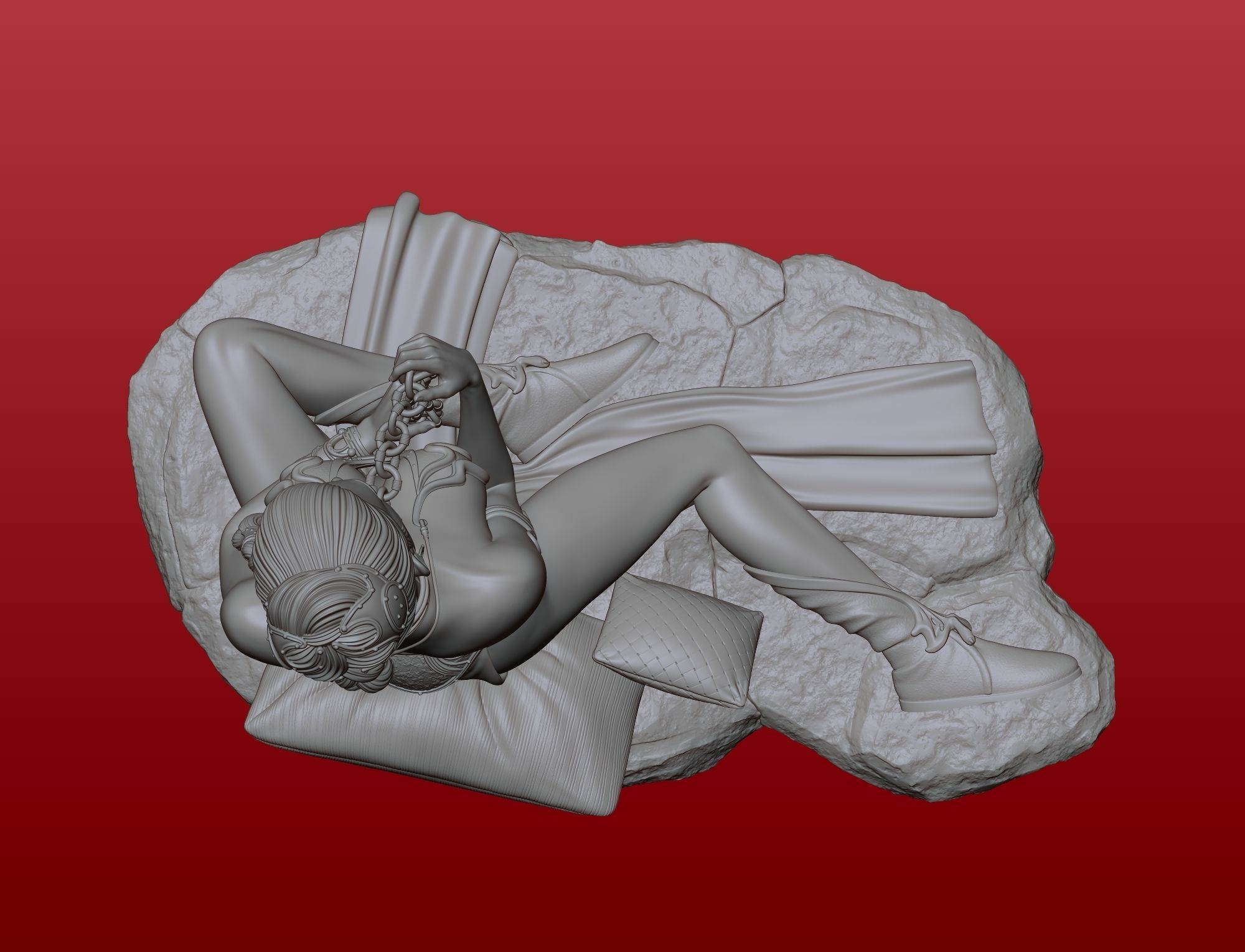 Small base for Slave Princess Leia 3D print model_9