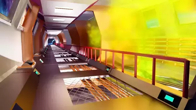 3D Model Spaceship corridor 3D model