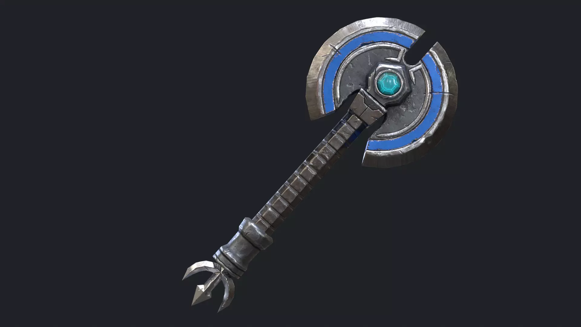 Fantasy Stylish- Axe of Disc Low-poly 3D model_0