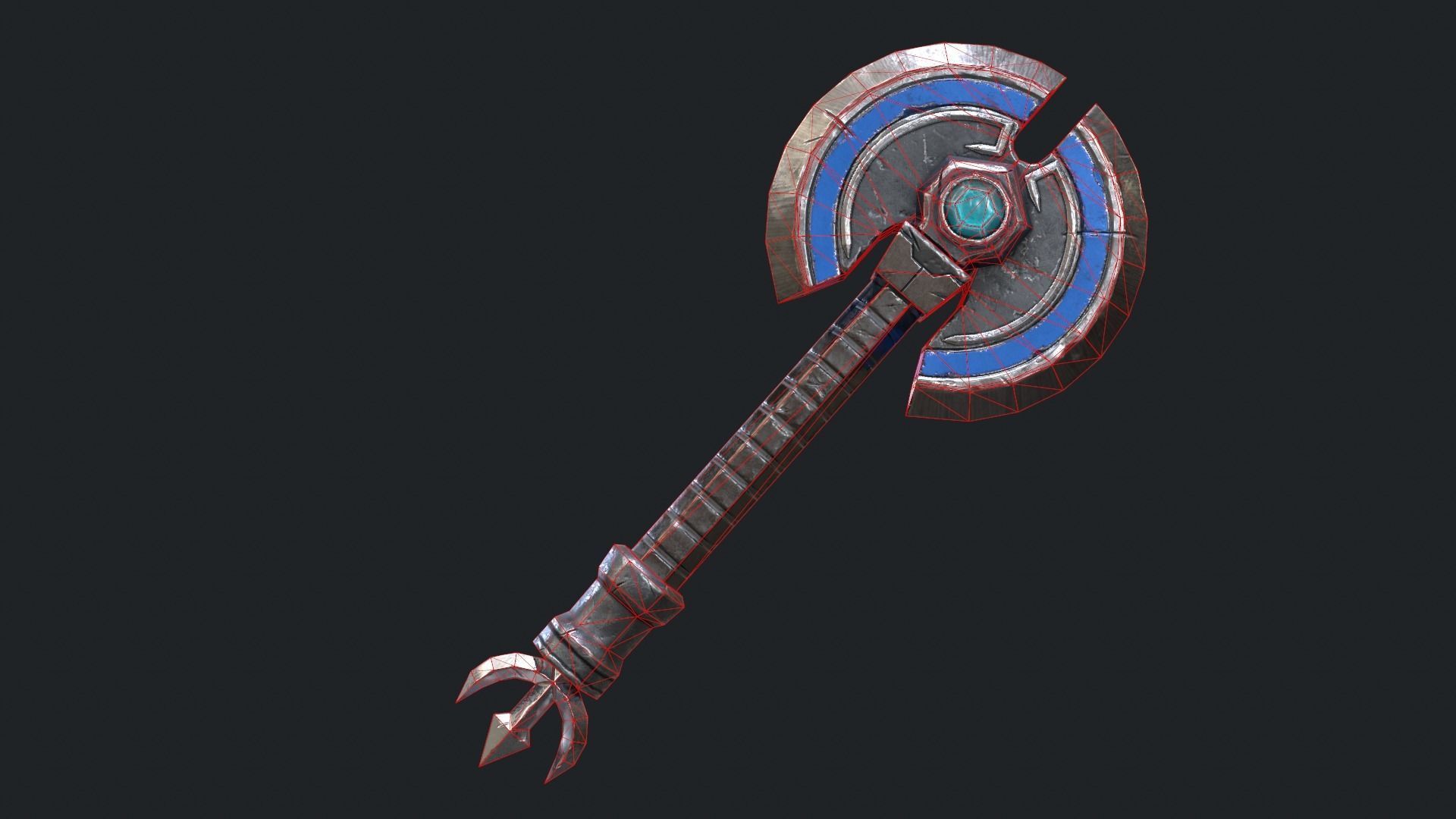 Fantasy Stylish- Axe of Disc Low-poly 3D model_2
