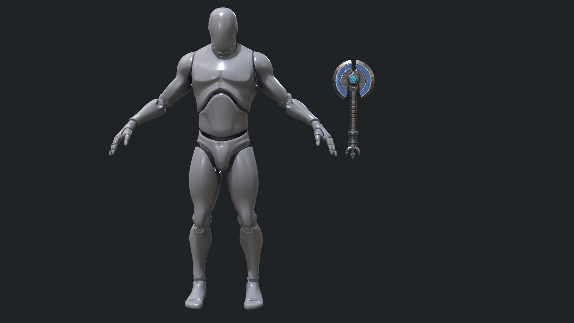 Fantasy Stylish- Axe of Disc Low-poly 3D model_7