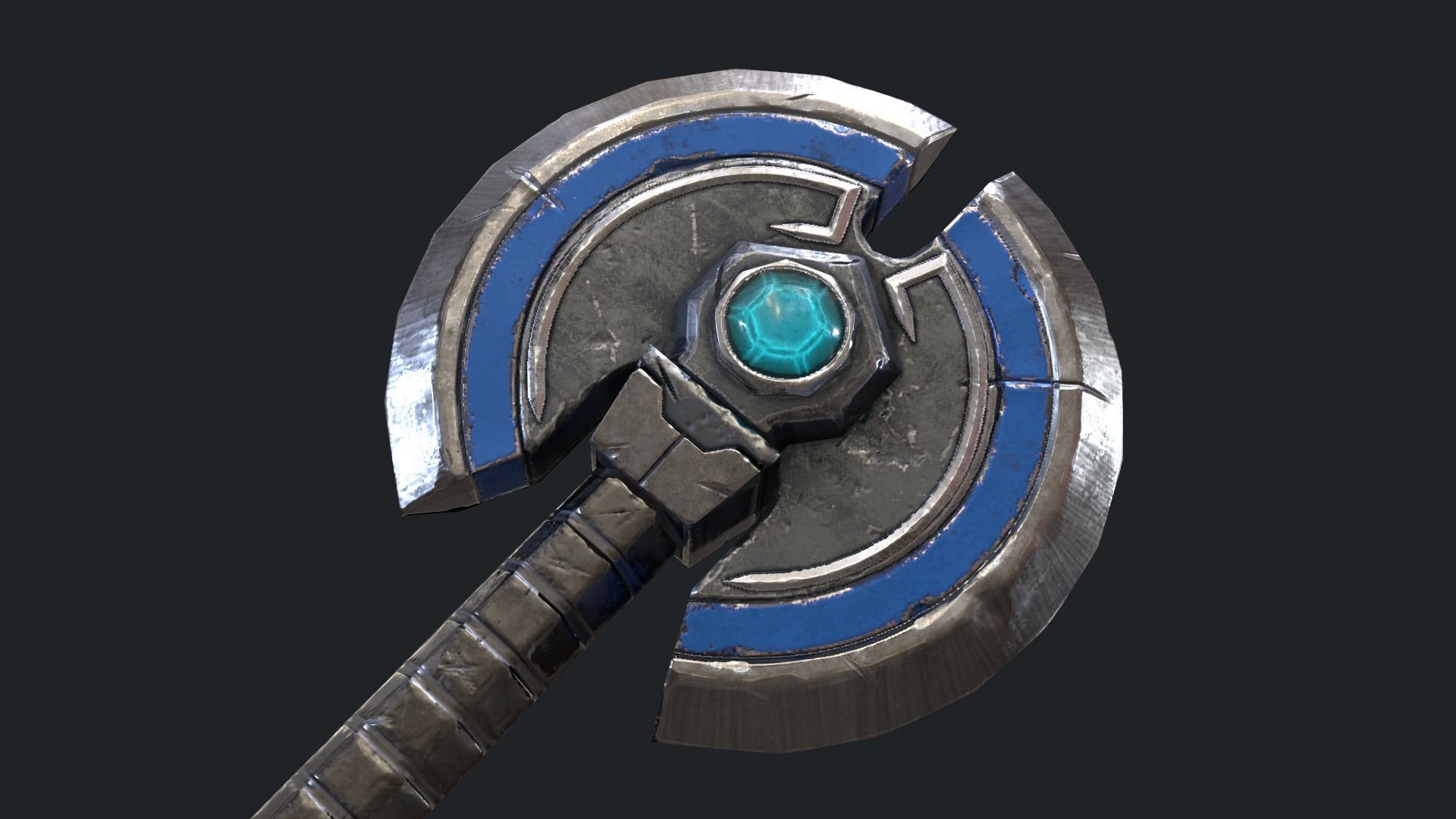 Fantasy Stylish- Axe of Disc Low-poly 3D model_3