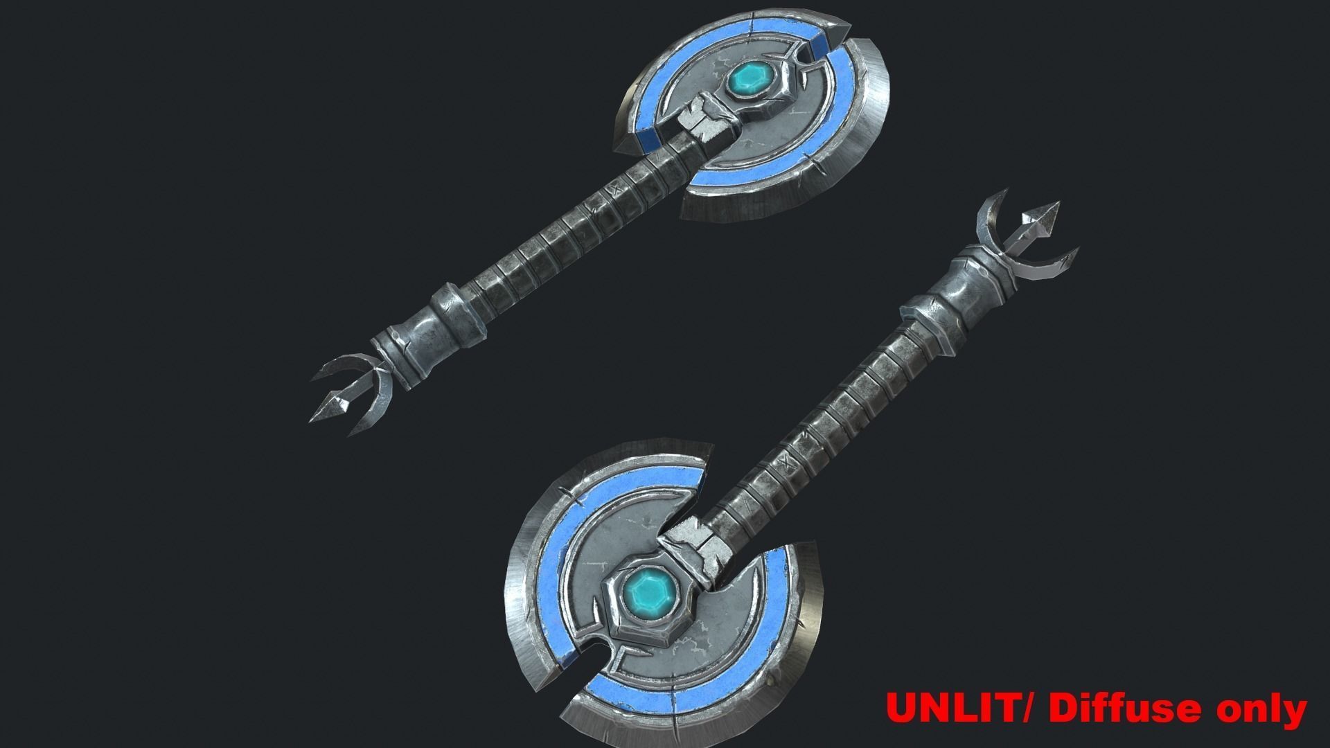 Fantasy Stylish- Axe of Disc Low-poly 3D model_1