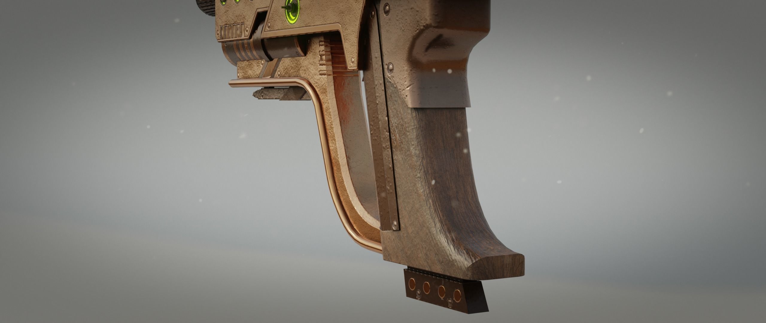 Steampunk Pistol Low-poly 3D model_2