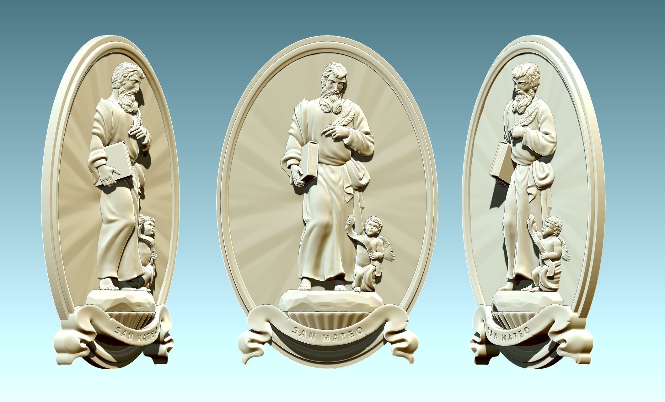The Four Evangelist Relief - Collection -  CNC -  3D print model_28