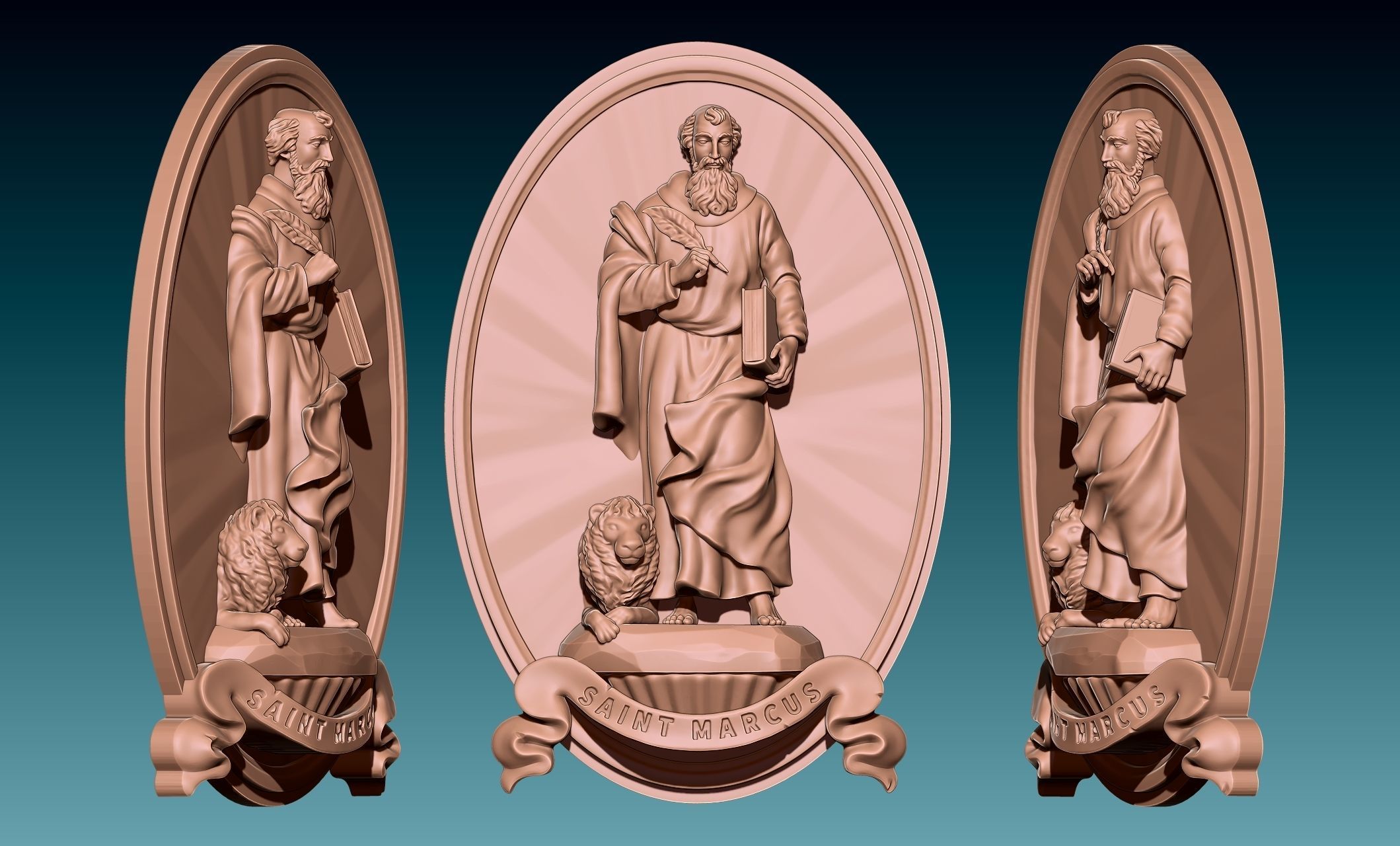 The Four Evangelist Relief - Collection -  CNC -  3D print model_55