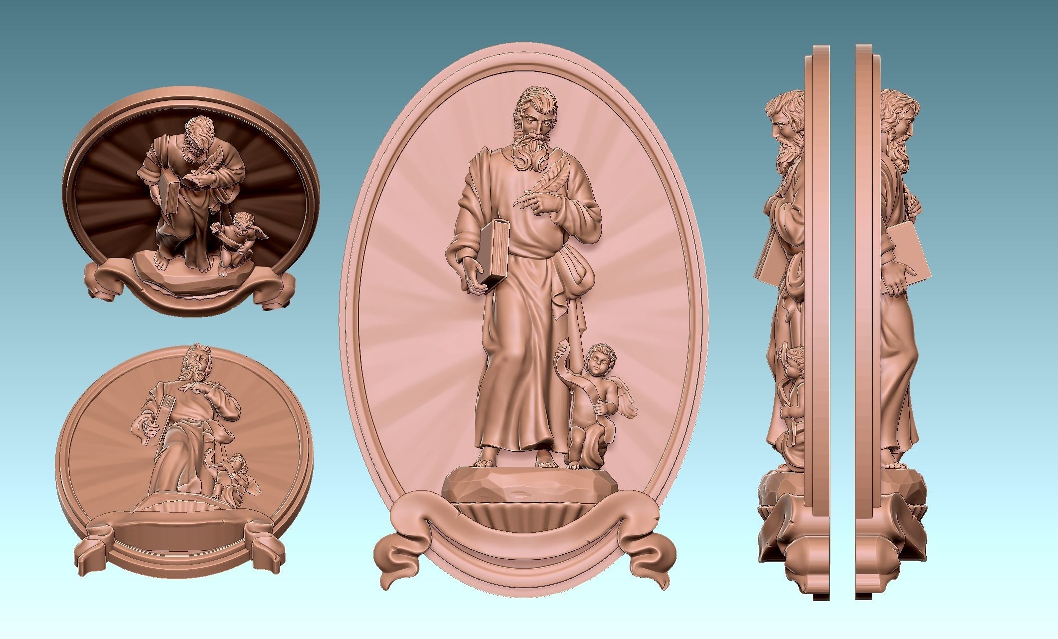 The Four Evangelist Relief - Collection -  CNC -  3D print model_18