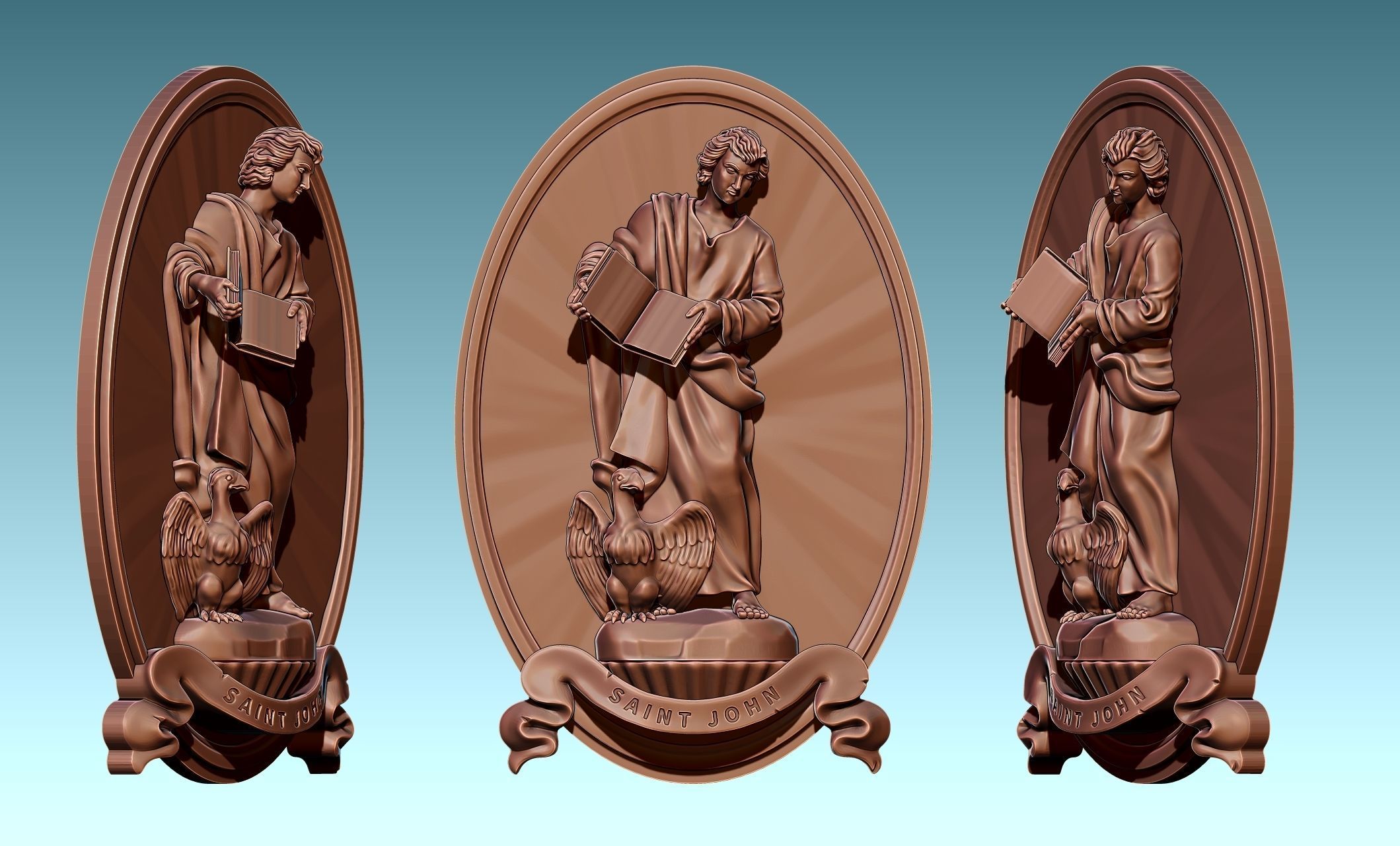 The Four Evangelist Relief - Collection -  CNC -  3D print model_77
