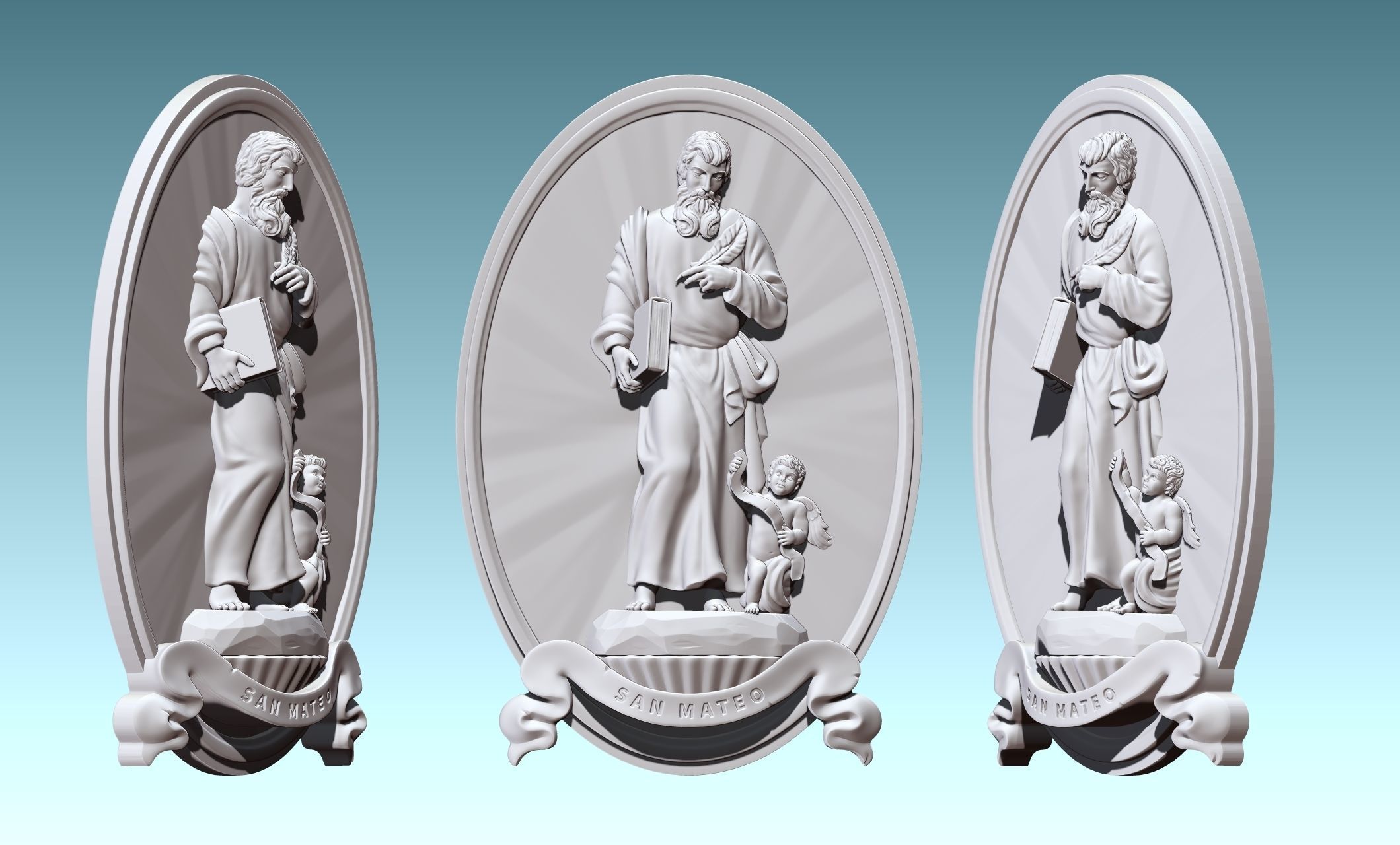 The Four Evangelist Relief - Collection -  CNC -  3D print model_25