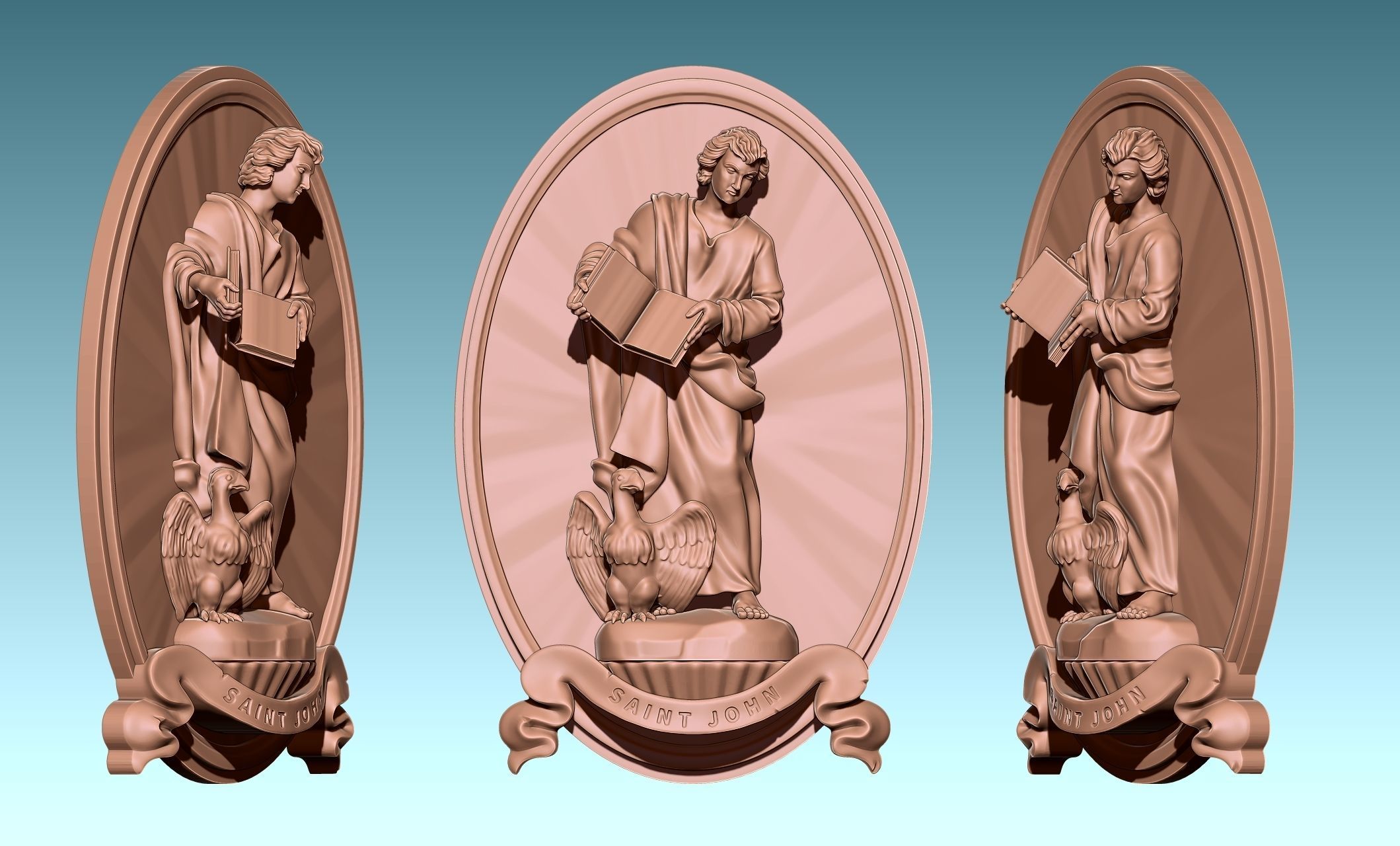 The Four Evangelist Relief - Collection -  CNC -  3D print model_88