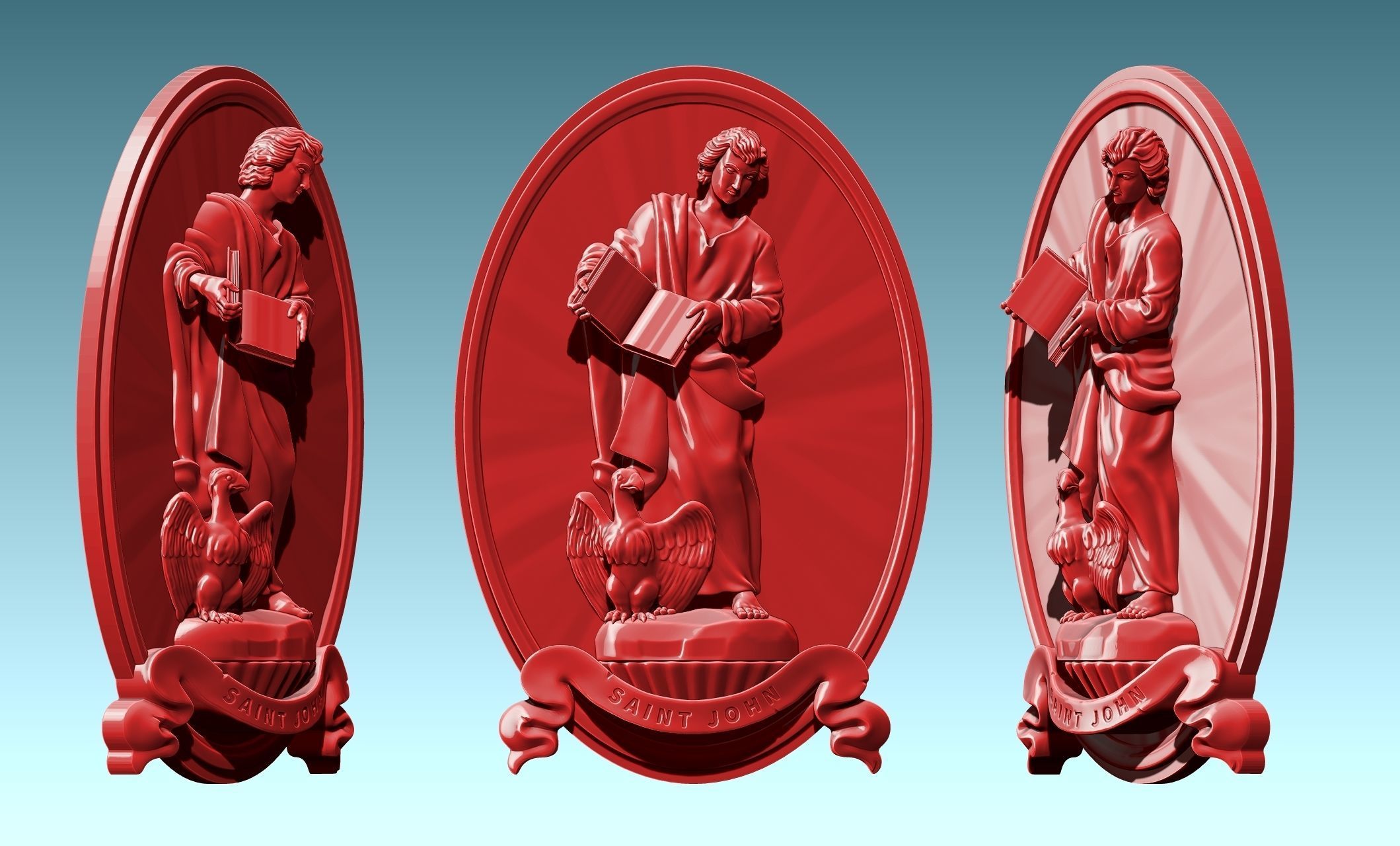 The Four Evangelist Relief - Collection -  CNC -  3D print model_79