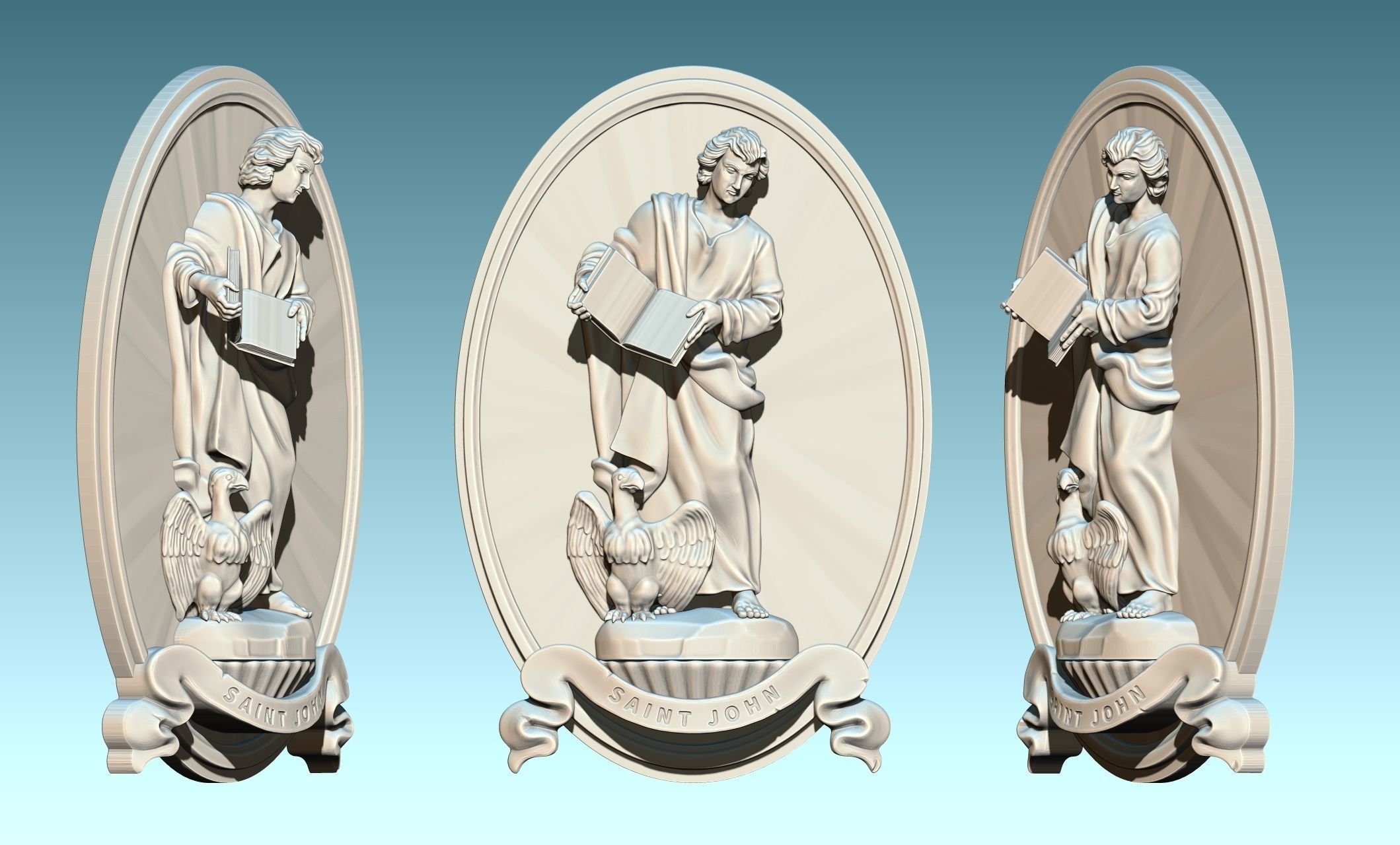 The Four Evangelist Relief - Collection -  CNC -  3D print model_75