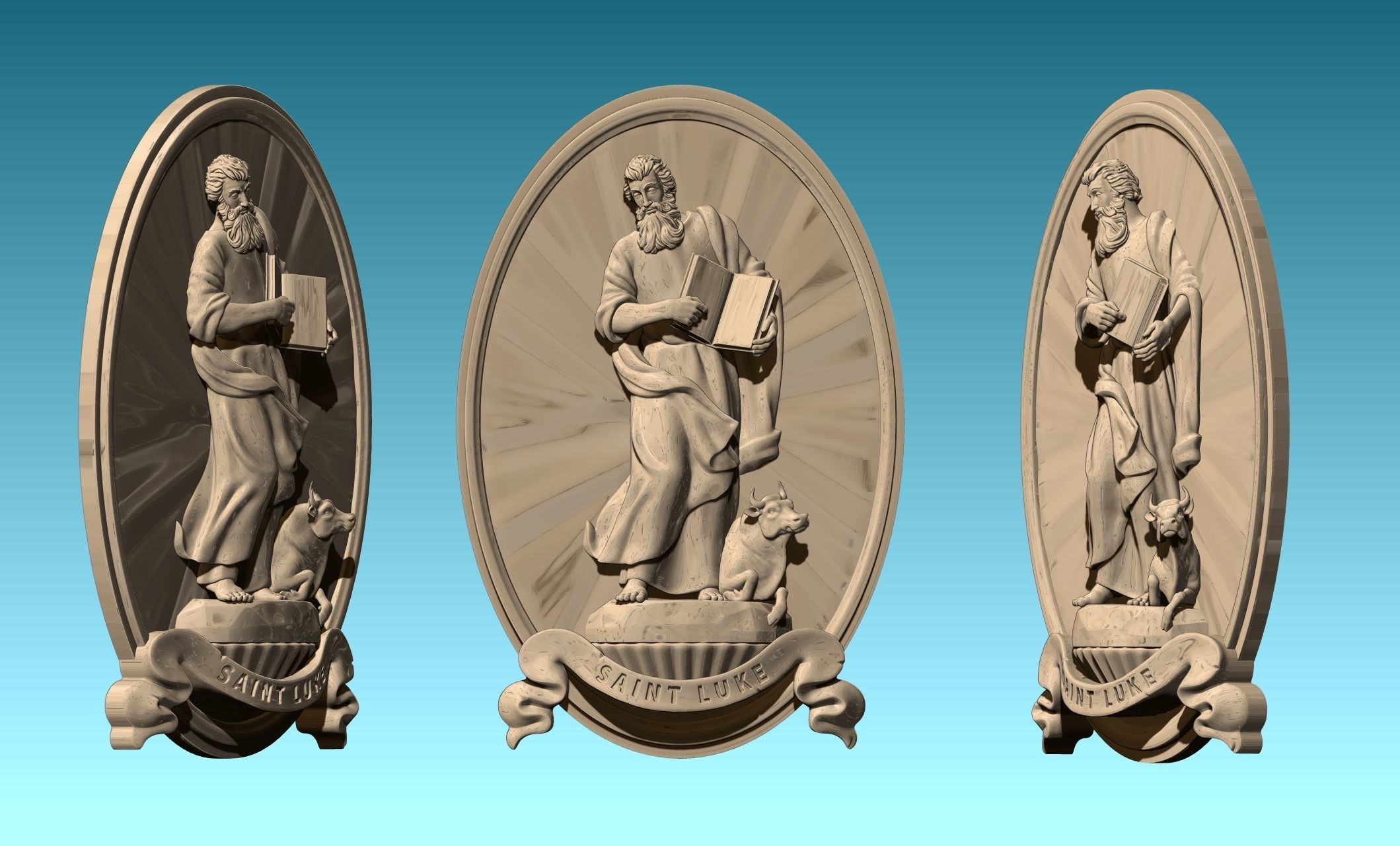 The Four Evangelist Relief - Collection -  CNC -  3D print model_59