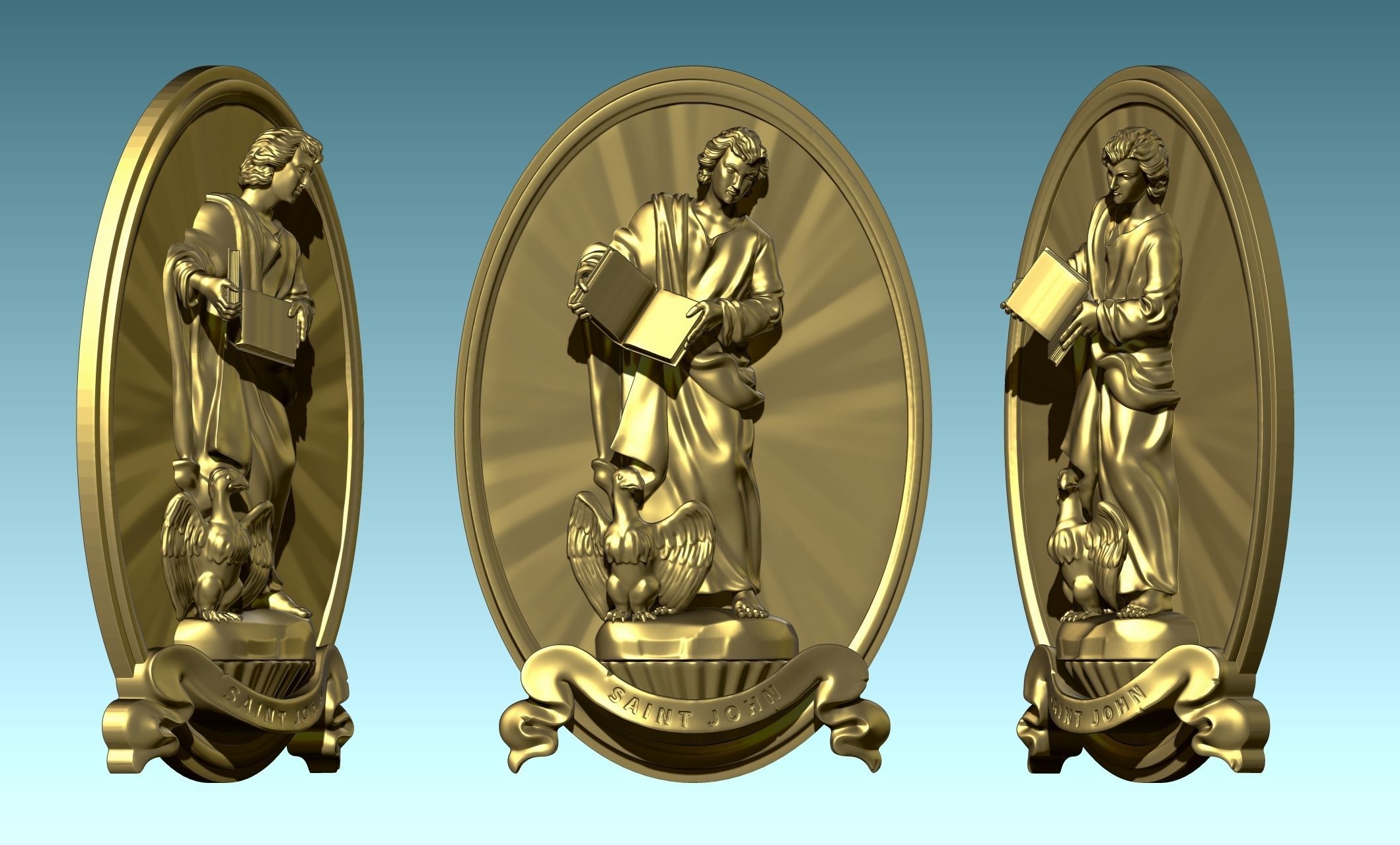 The Four Evangelist Relief - Collection -  CNC -  3D print model_83