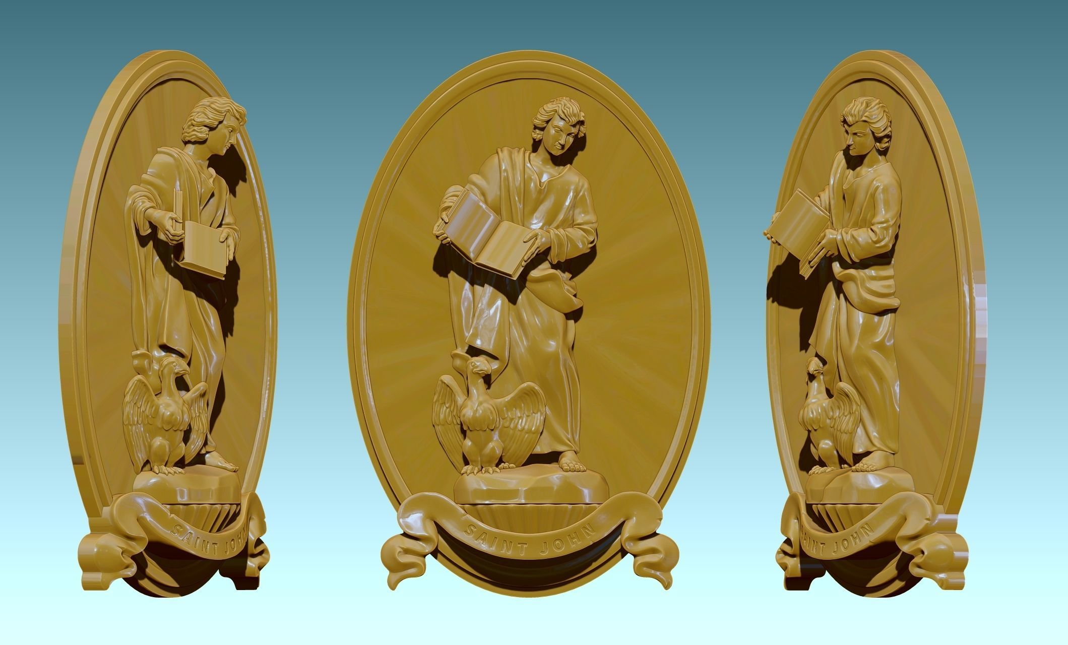 The Four Evangelist Relief - Collection -  CNC -  3D print model_85