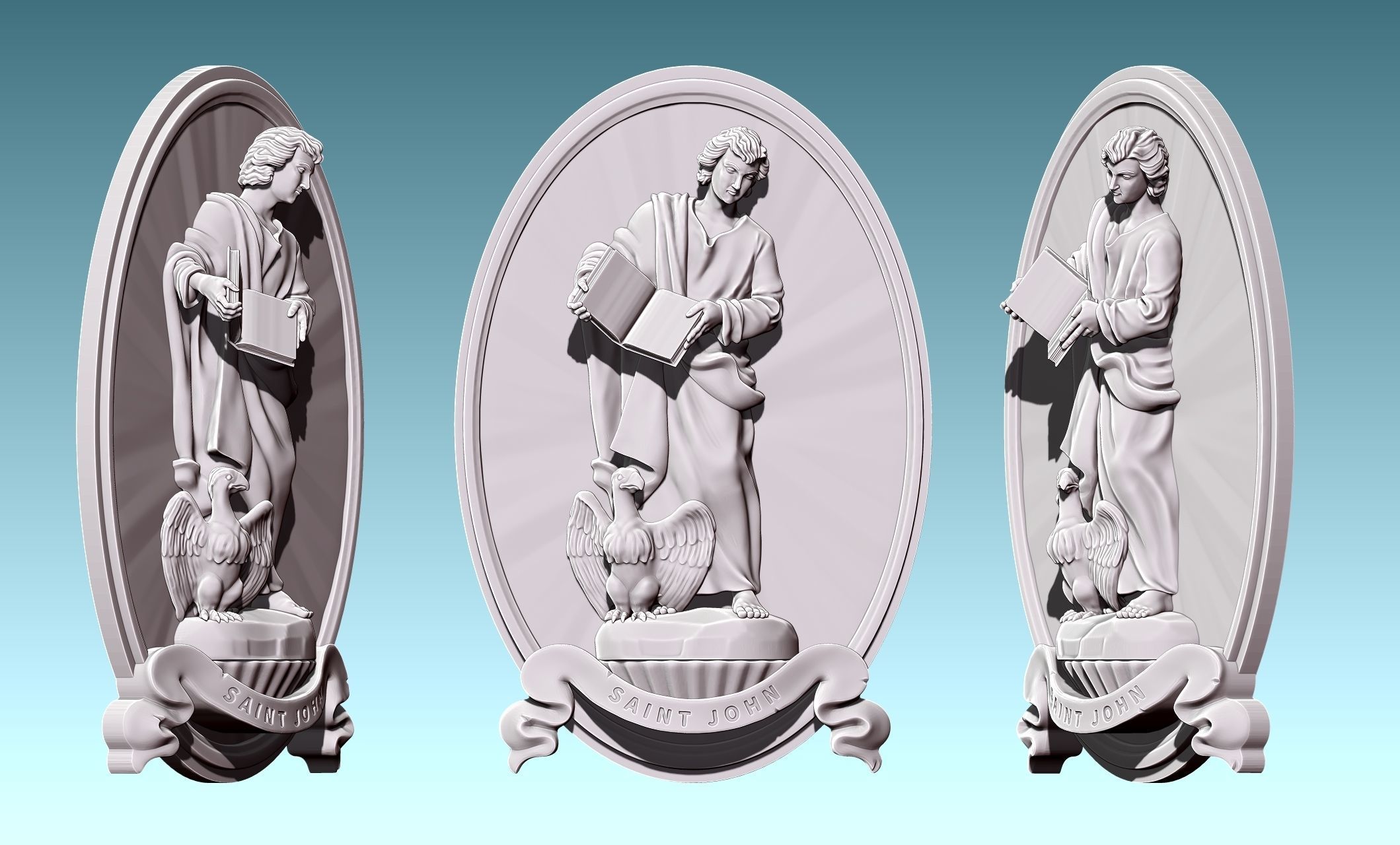 The Four Evangelist Relief - Collection -  CNC -  3D print model_80