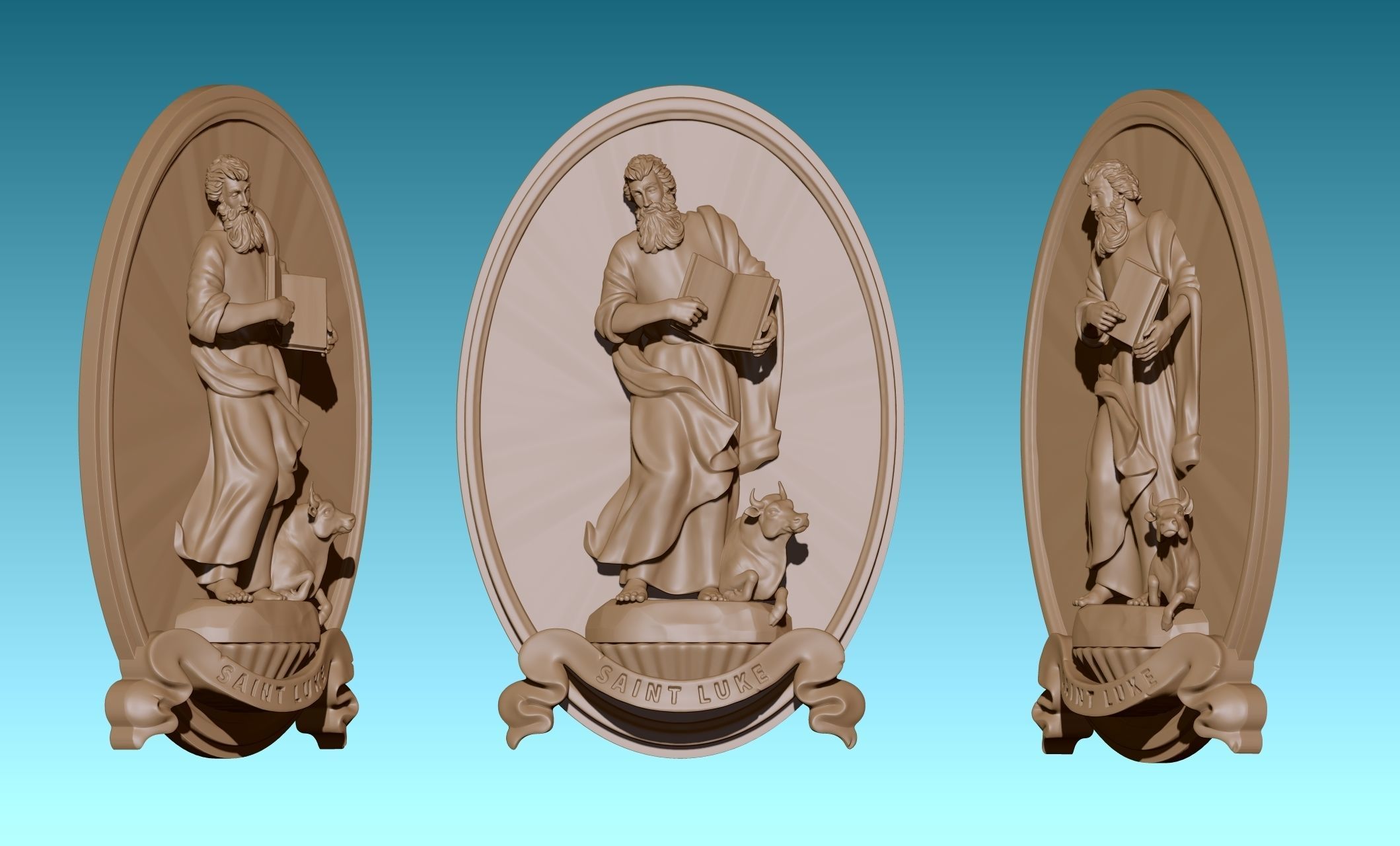 The Four Evangelist Relief - Collection -  CNC -  3D print model_65