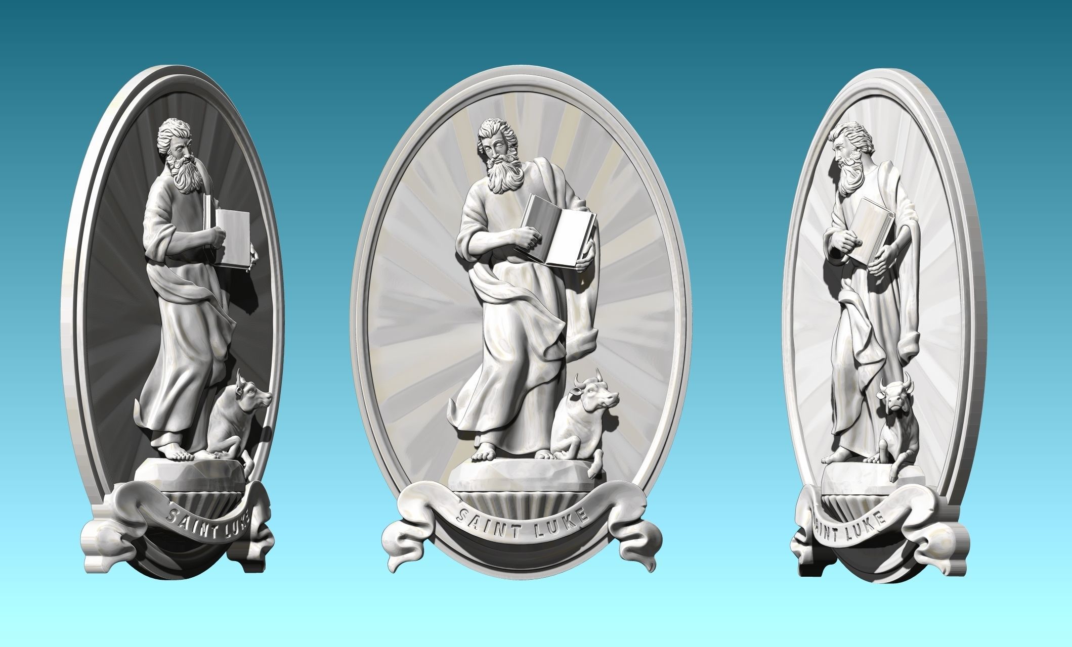 The Four Evangelist Relief - Collection -  CNC -  3D print model_66