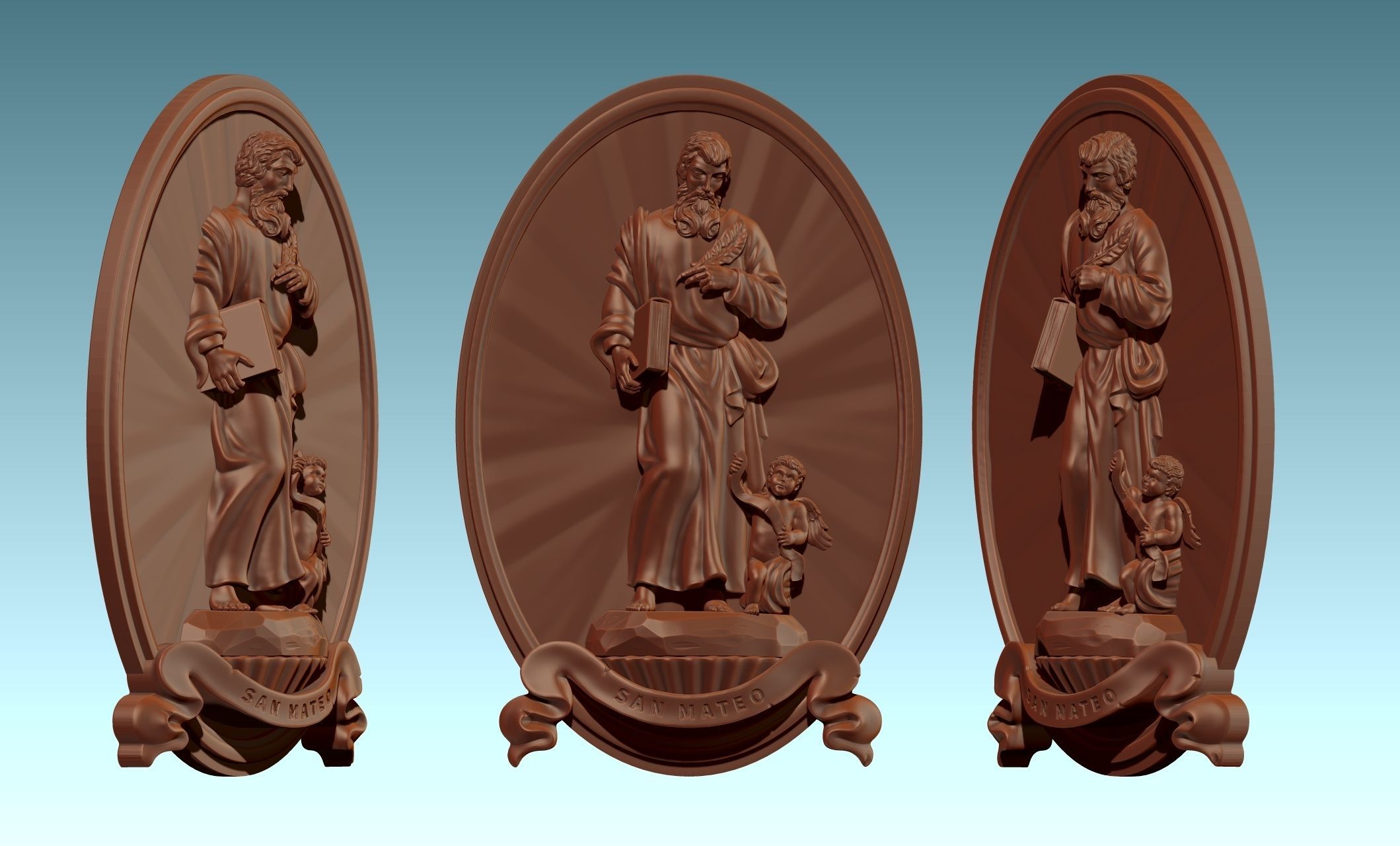 The Four Evangelist Relief - Collection -  CNC -  3D print model_29