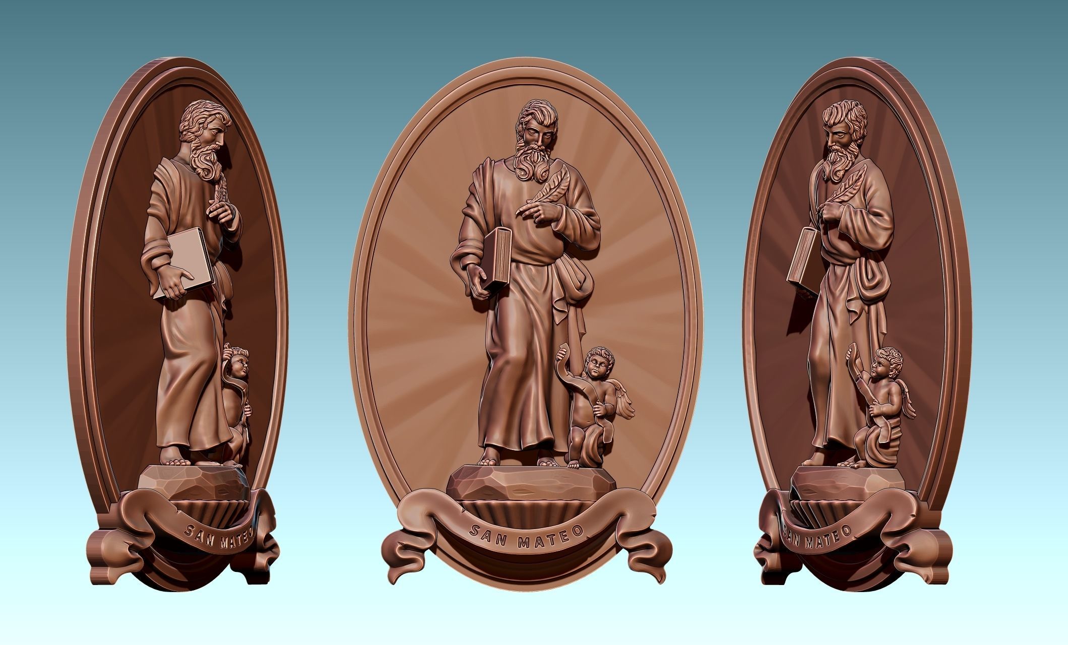 The Four Evangelist Relief - Collection -  CNC -  3D print model_27