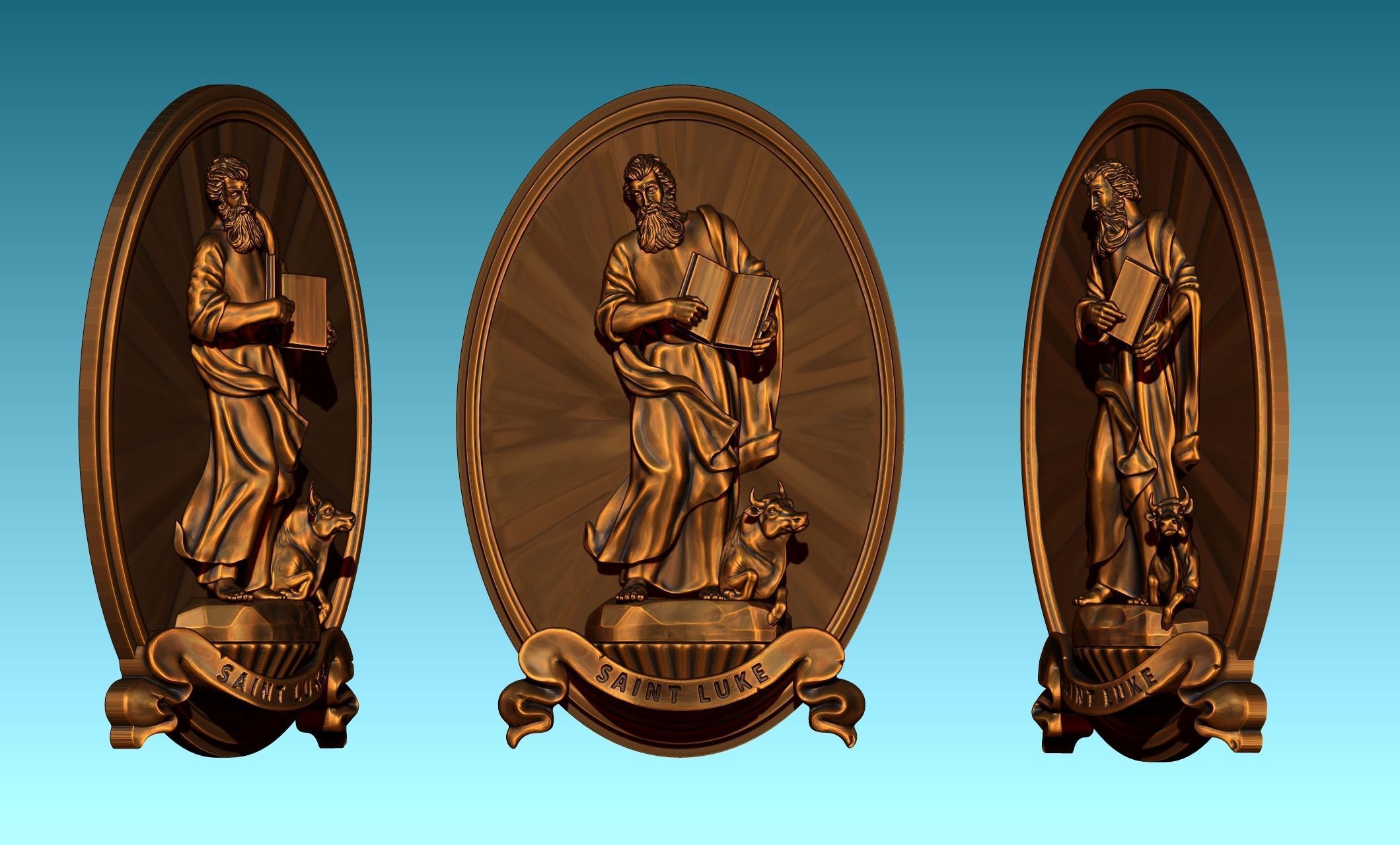 The Four Evangelist Relief - Collection -  CNC -  3D print model_64