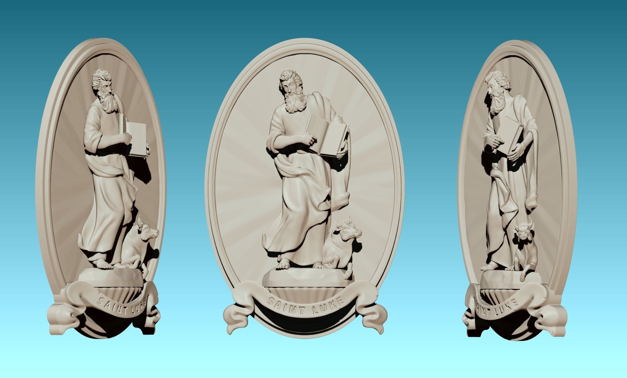 The Four Evangelist Relief - Collection -  CNC -  3D print model_63