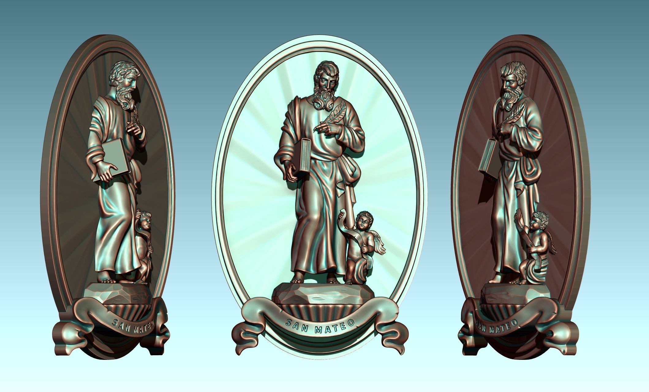 The Four Evangelist Relief - Collection -  CNC -  3D print model_40