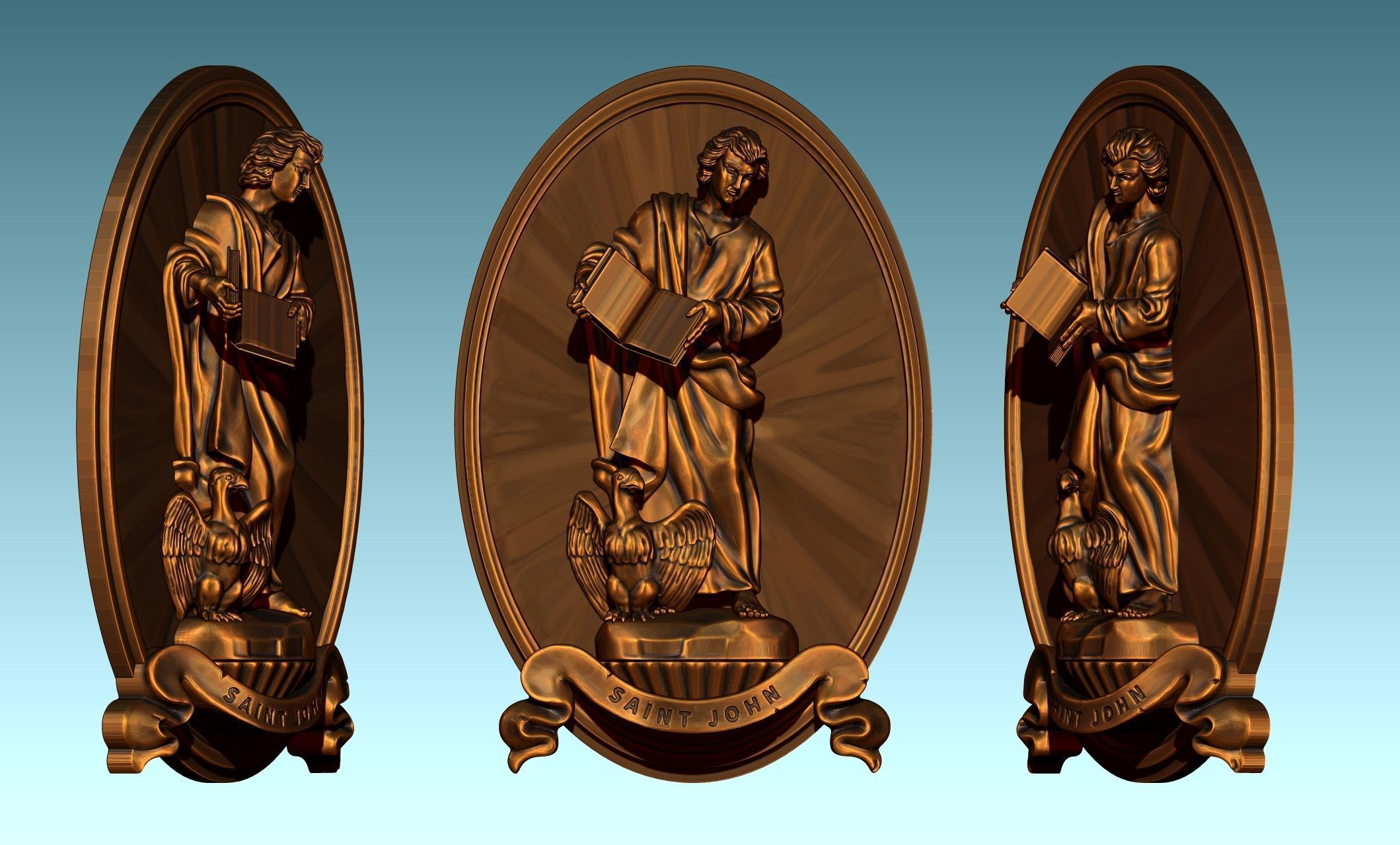 The Four Evangelist Relief - Collection -  CNC -  3D print model_78