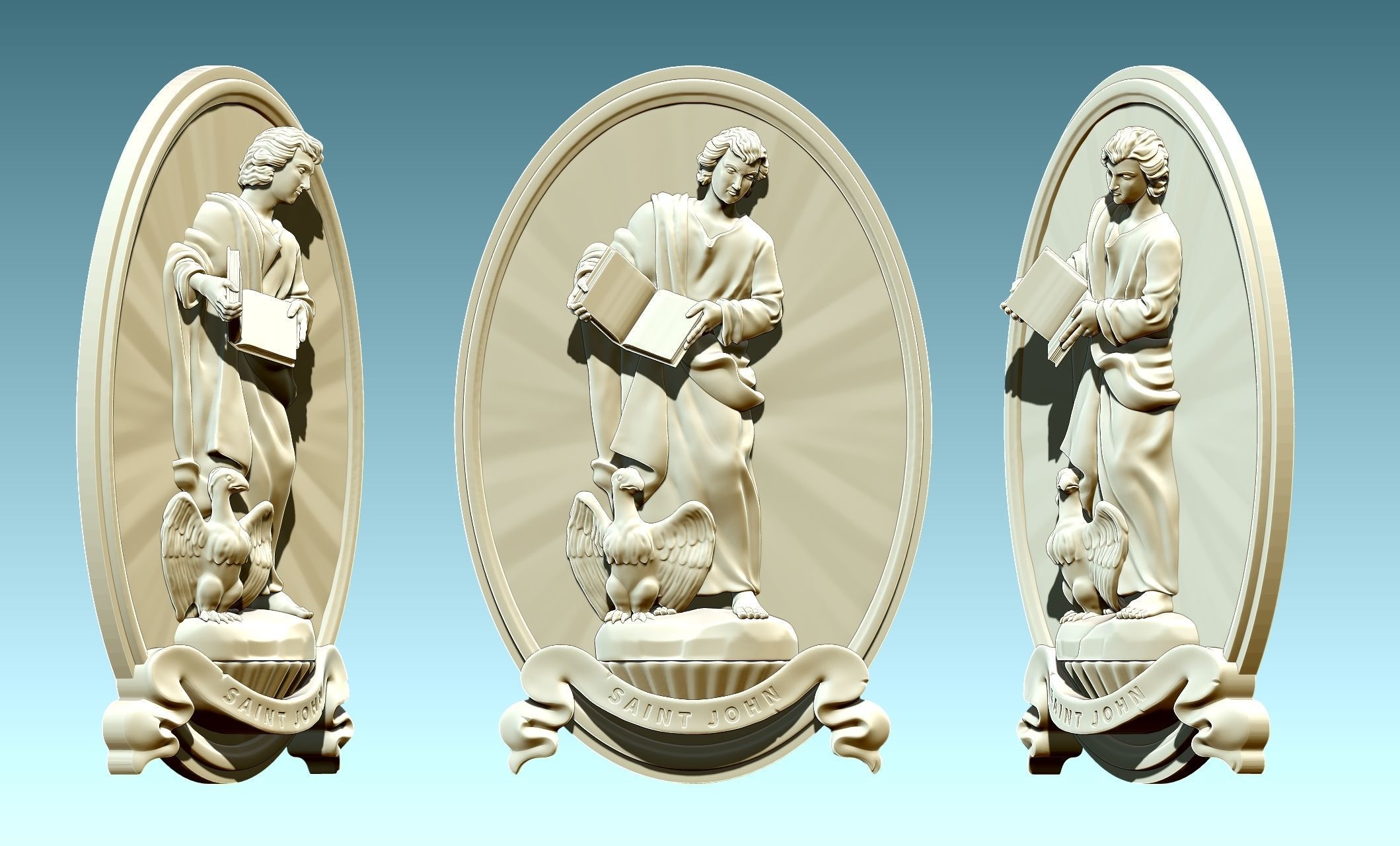 The Four Evangelist Relief - Collection -  CNC -  3D print model_90