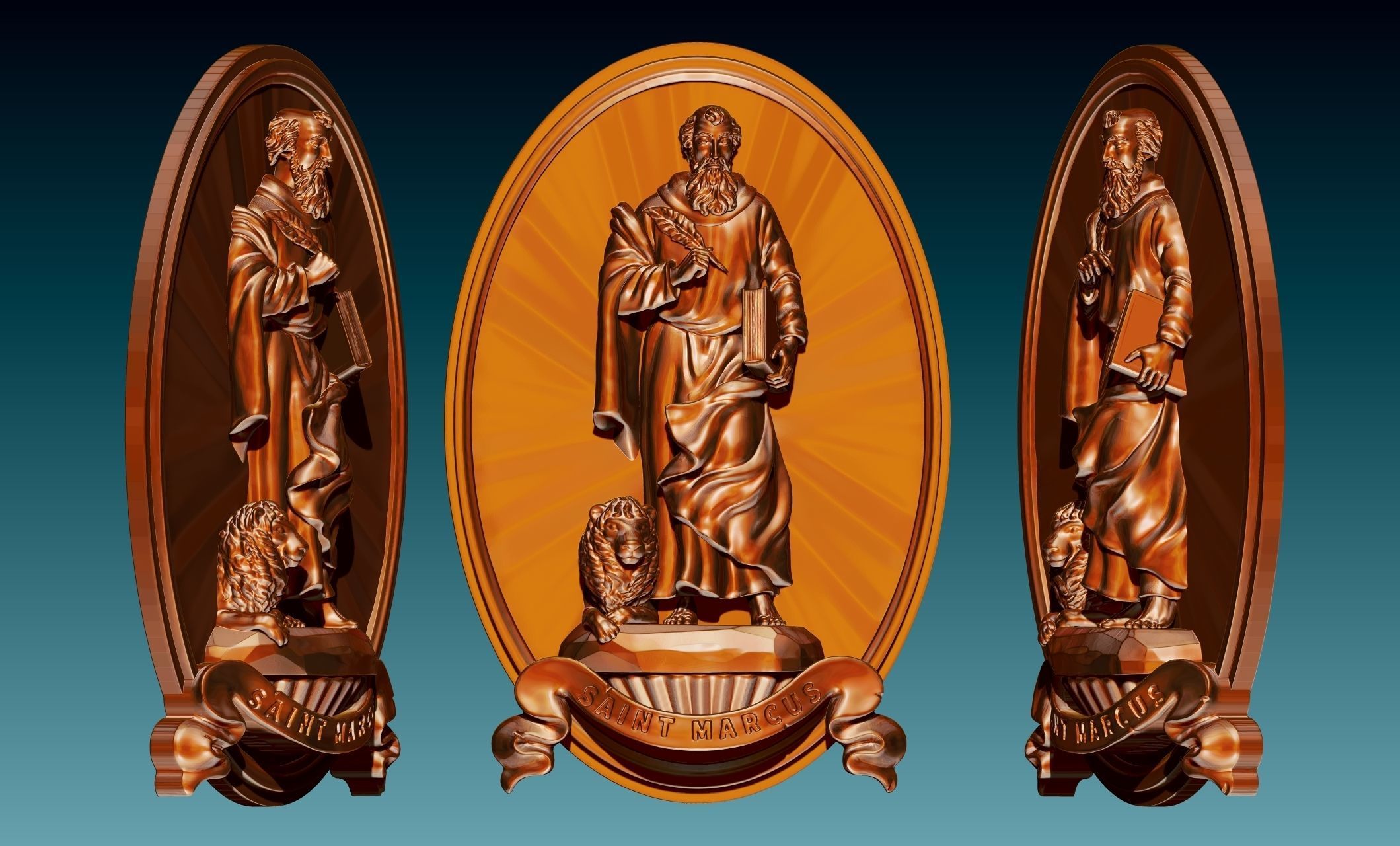 The Four Evangelist Relief - Collection -  CNC -  3D print model_46