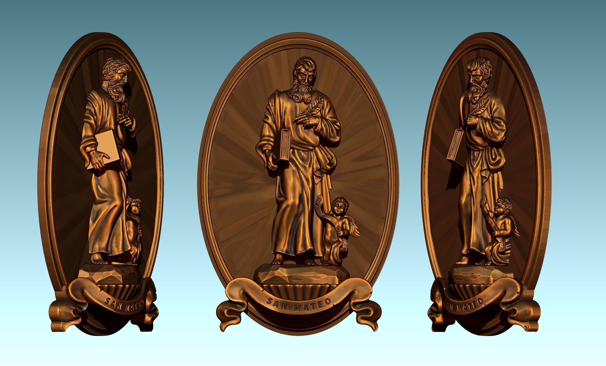 The Four Evangelist Relief - Collection -  CNC -  3D print model_32