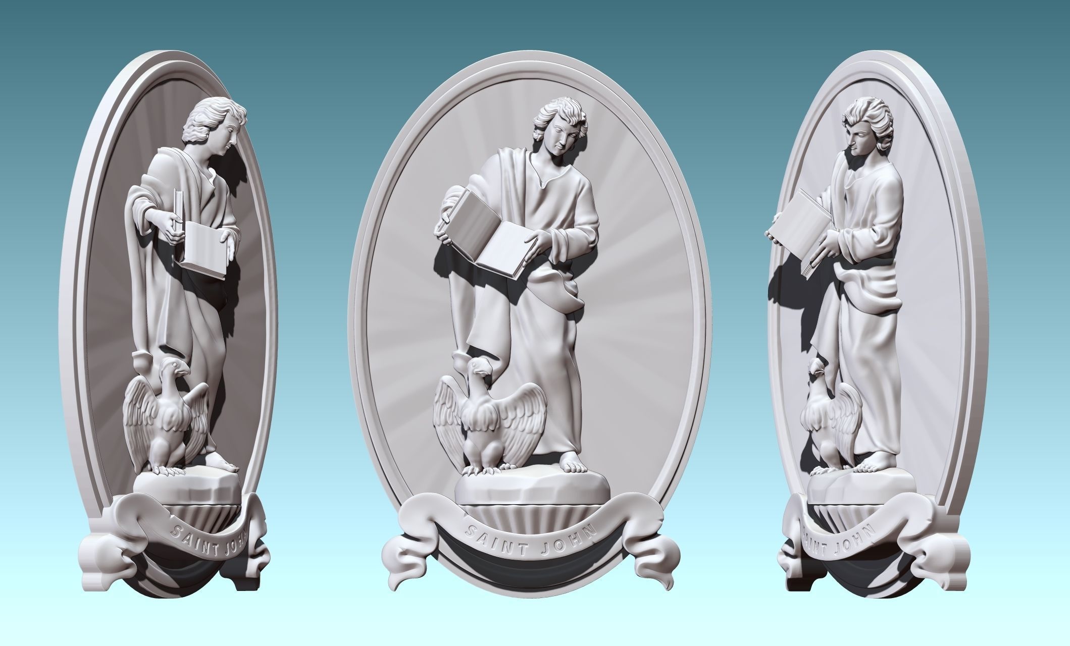 The Four Evangelist Relief - Collection -  CNC -  3D print model_82