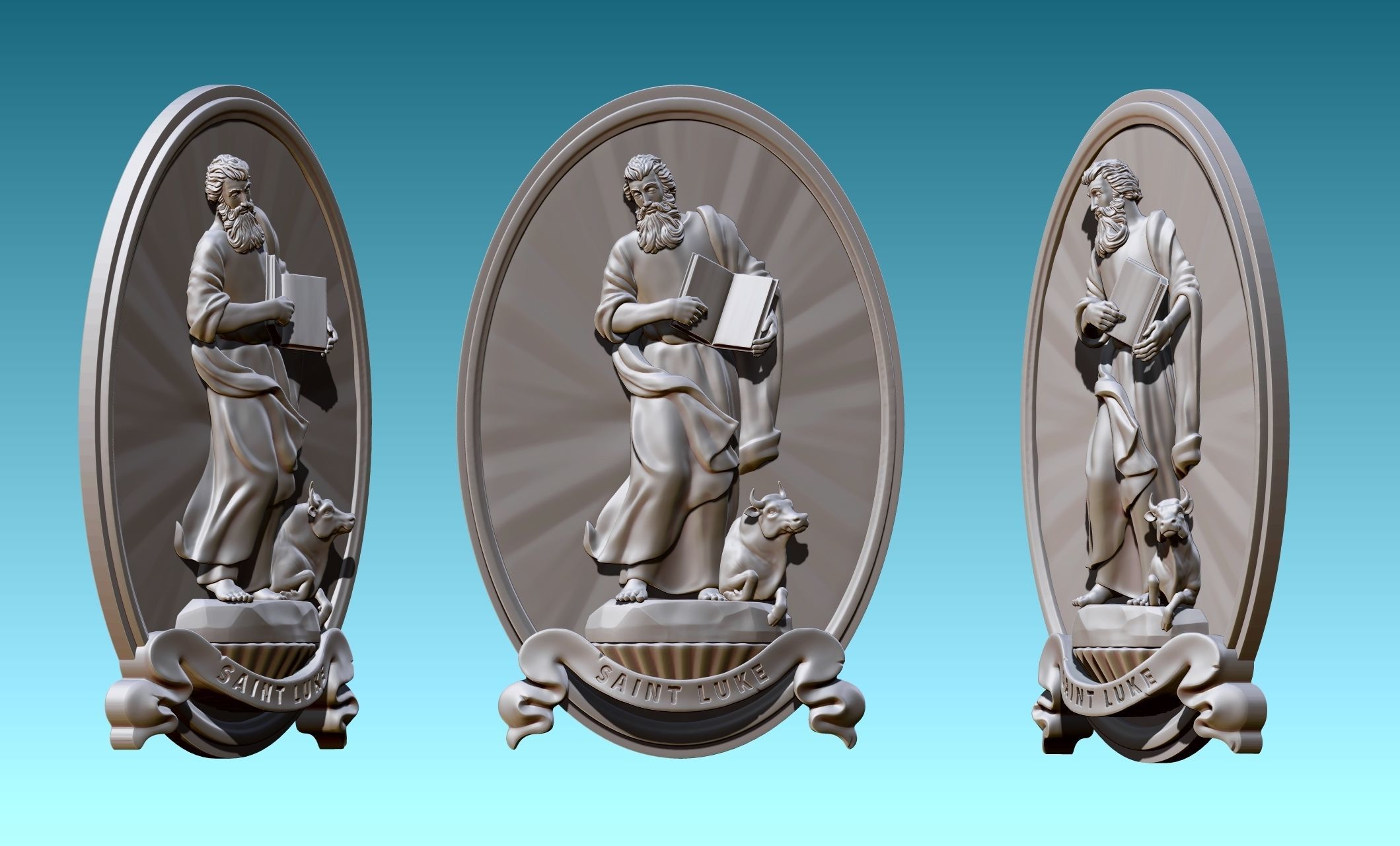 The Four Evangelist Relief - Collection -  CNC -  3D print model_60