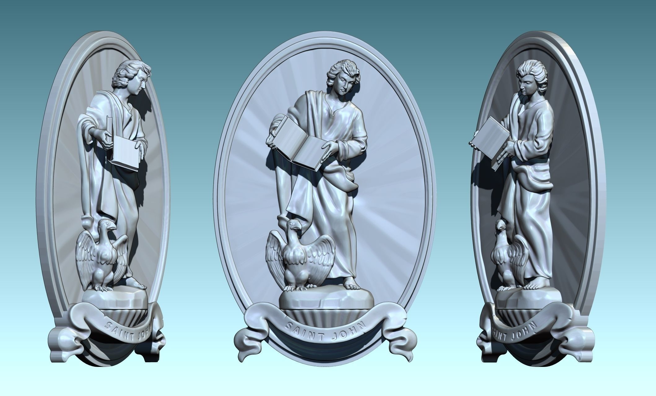 The Four Evangelist Relief - Collection -  CNC -  3D print model_86