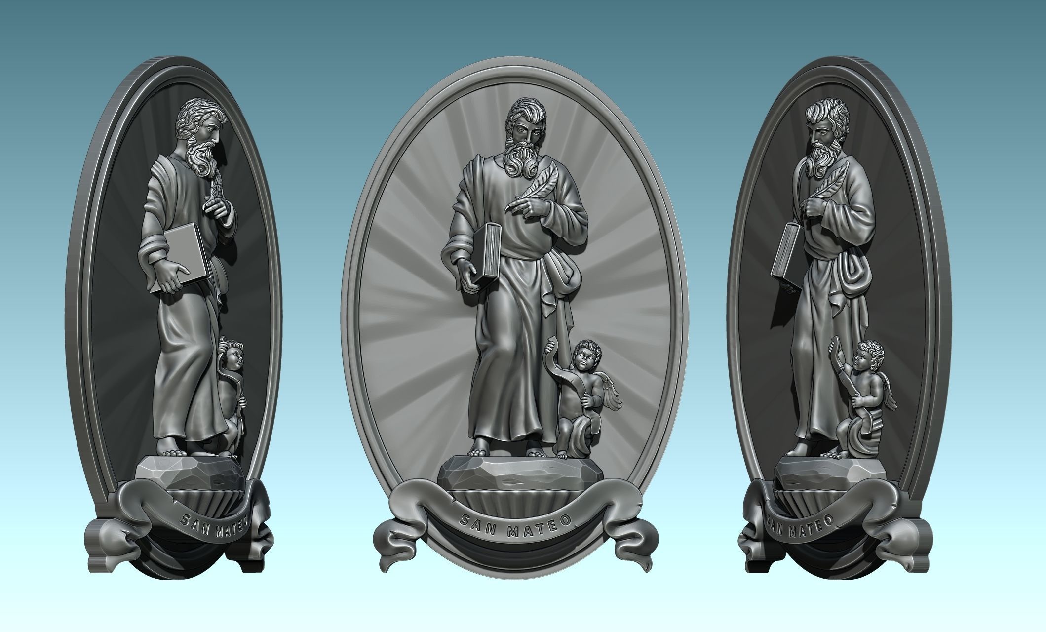 The Four Evangelist Relief - Collection -  CNC -  3D print model_24