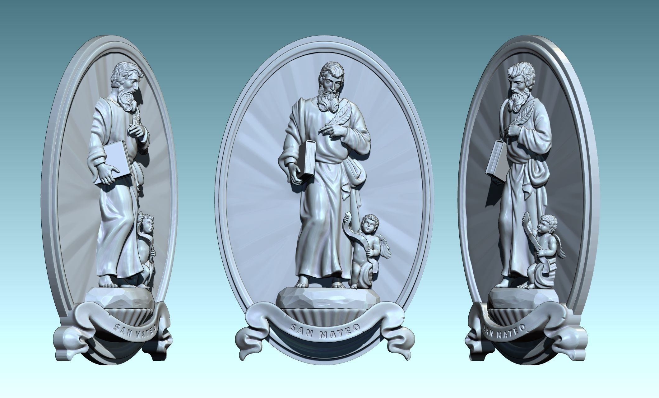 The Four Evangelist Relief - Collection -  CNC -  3D print model_30