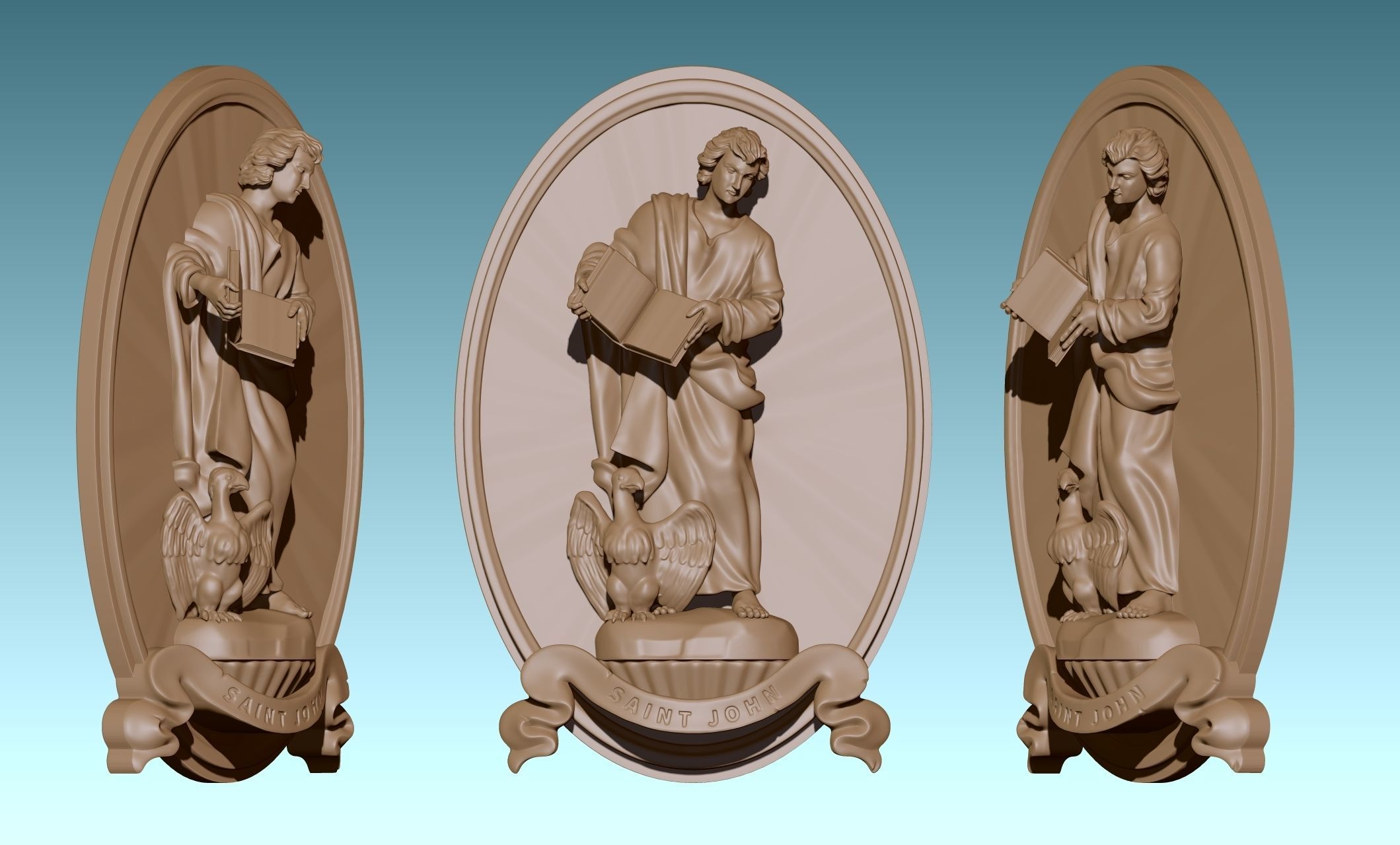 The Four Evangelist Relief - Collection -  CNC -  3D print model_91