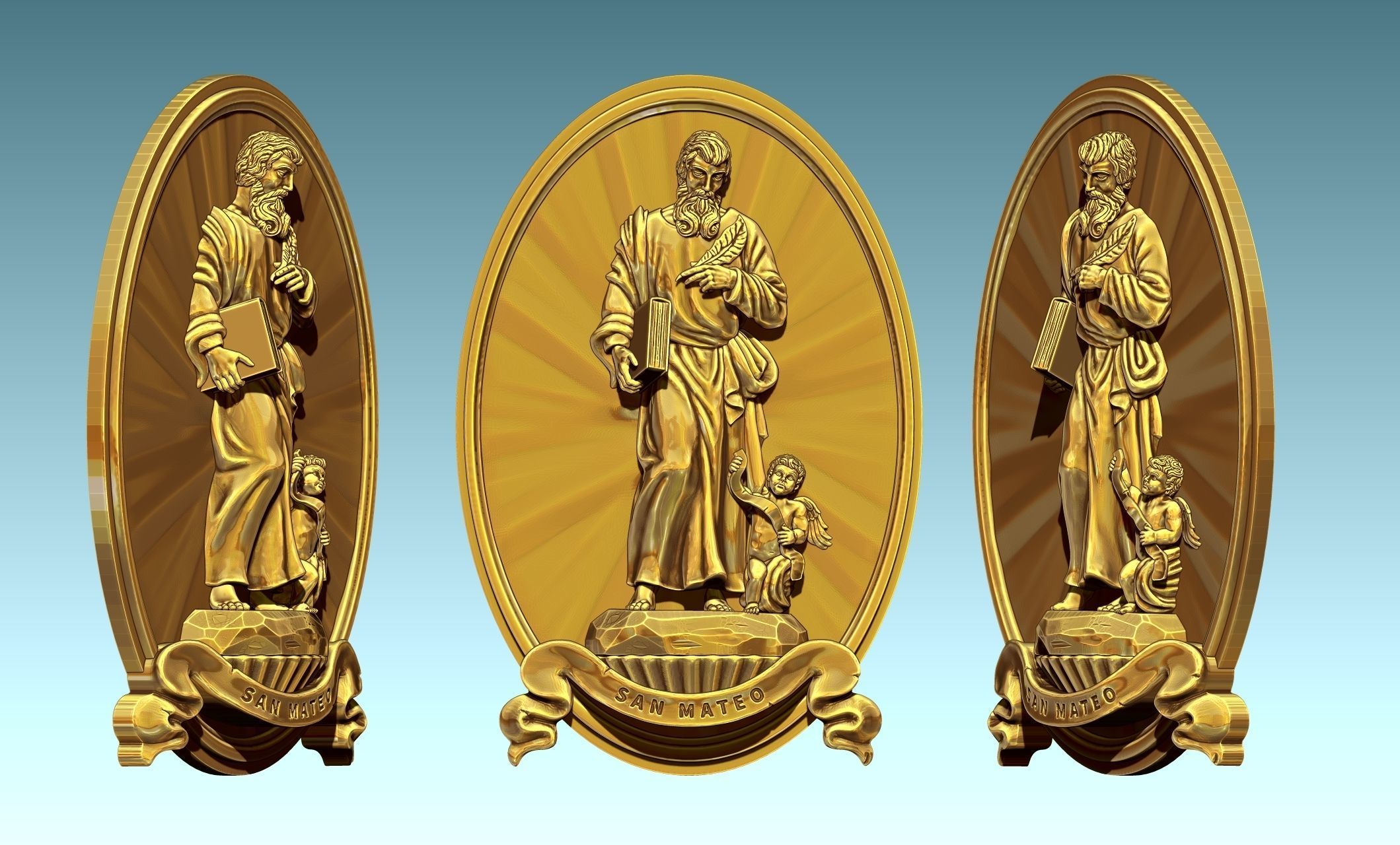 The Four Evangelist Relief - Collection -  CNC -  3D print model_35