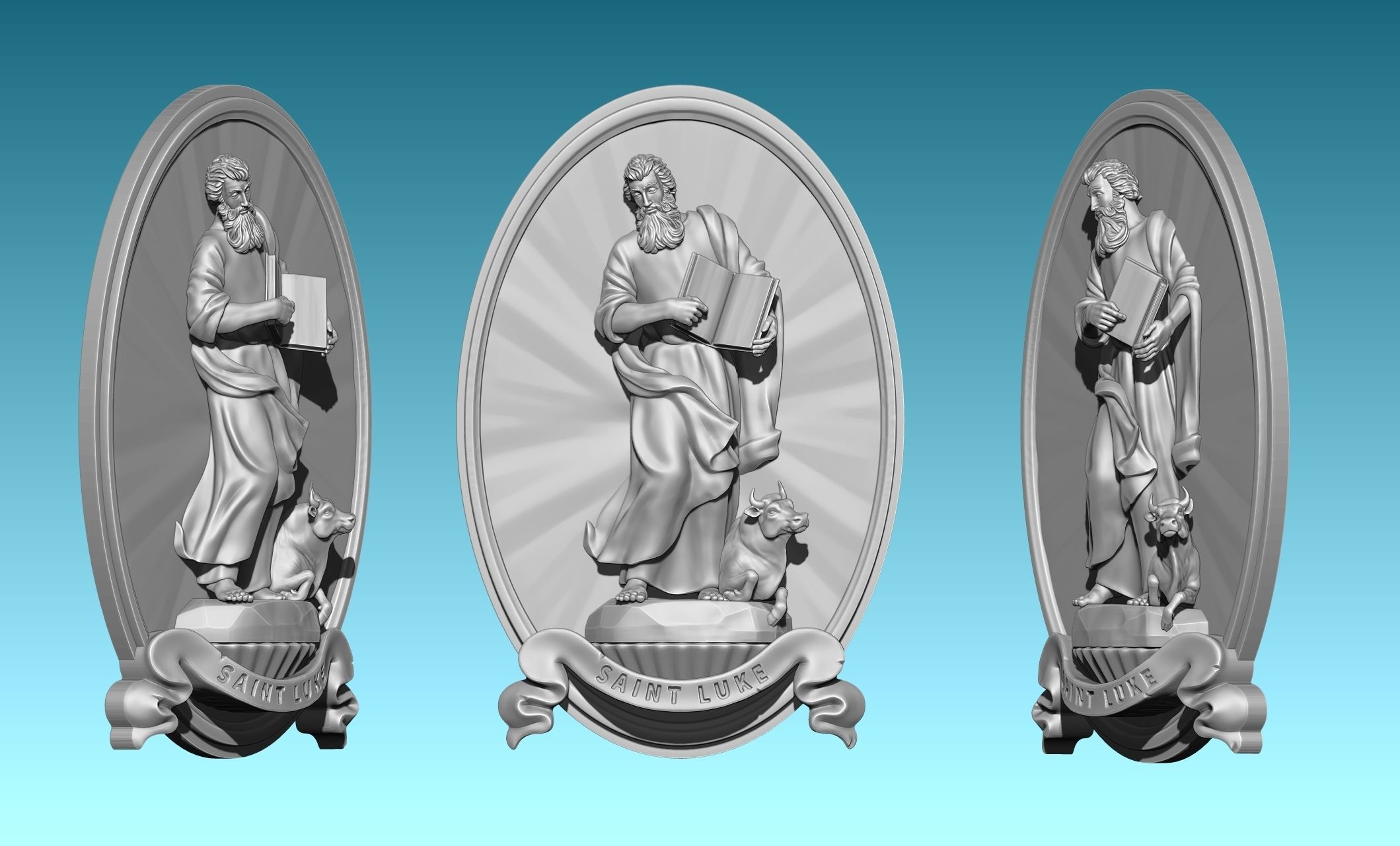 The Four Evangelist Relief - Collection -  CNC -  3D print model_67
