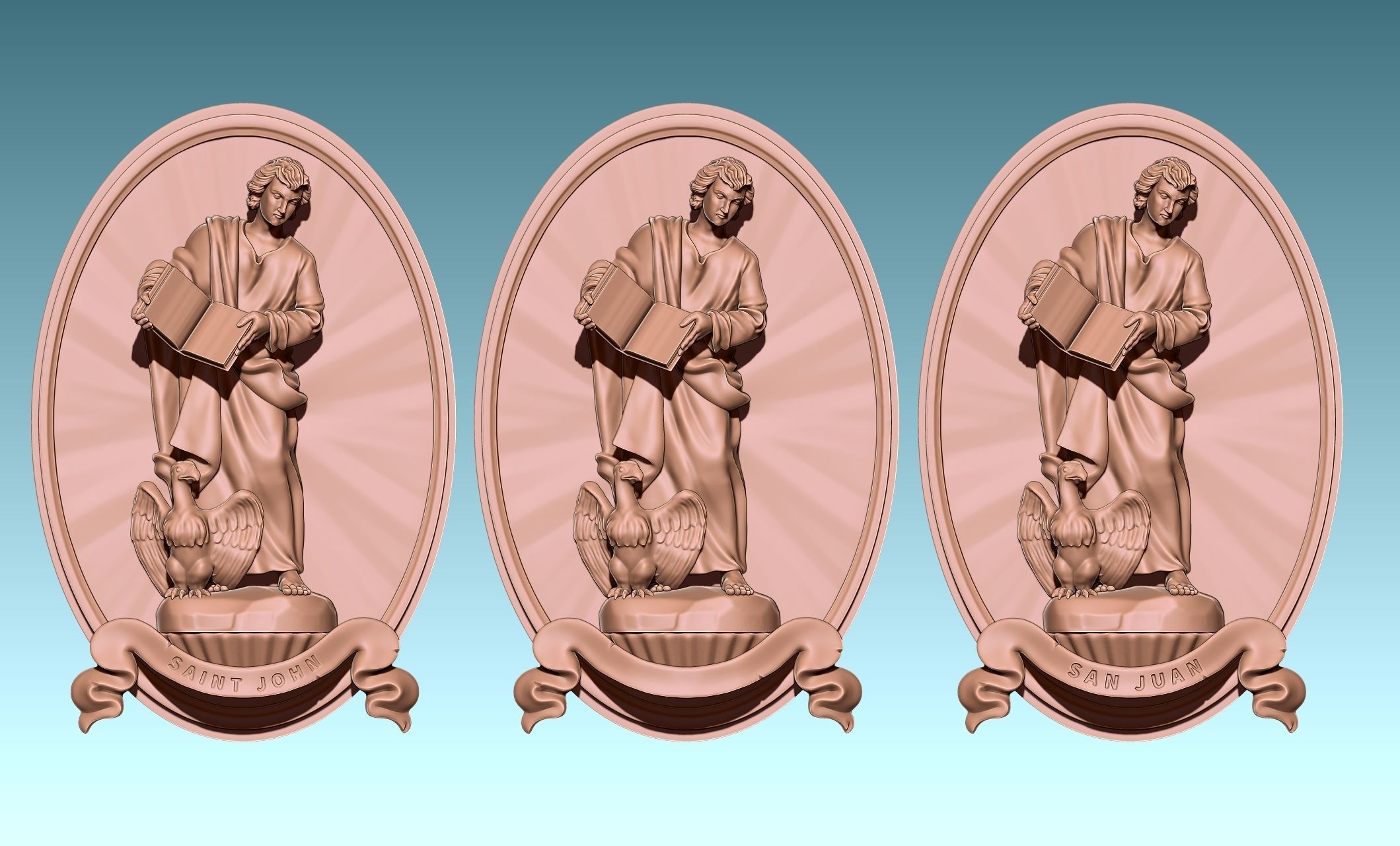 The Four Evangelist Relief - Collection -  CNC -  3D print model_89