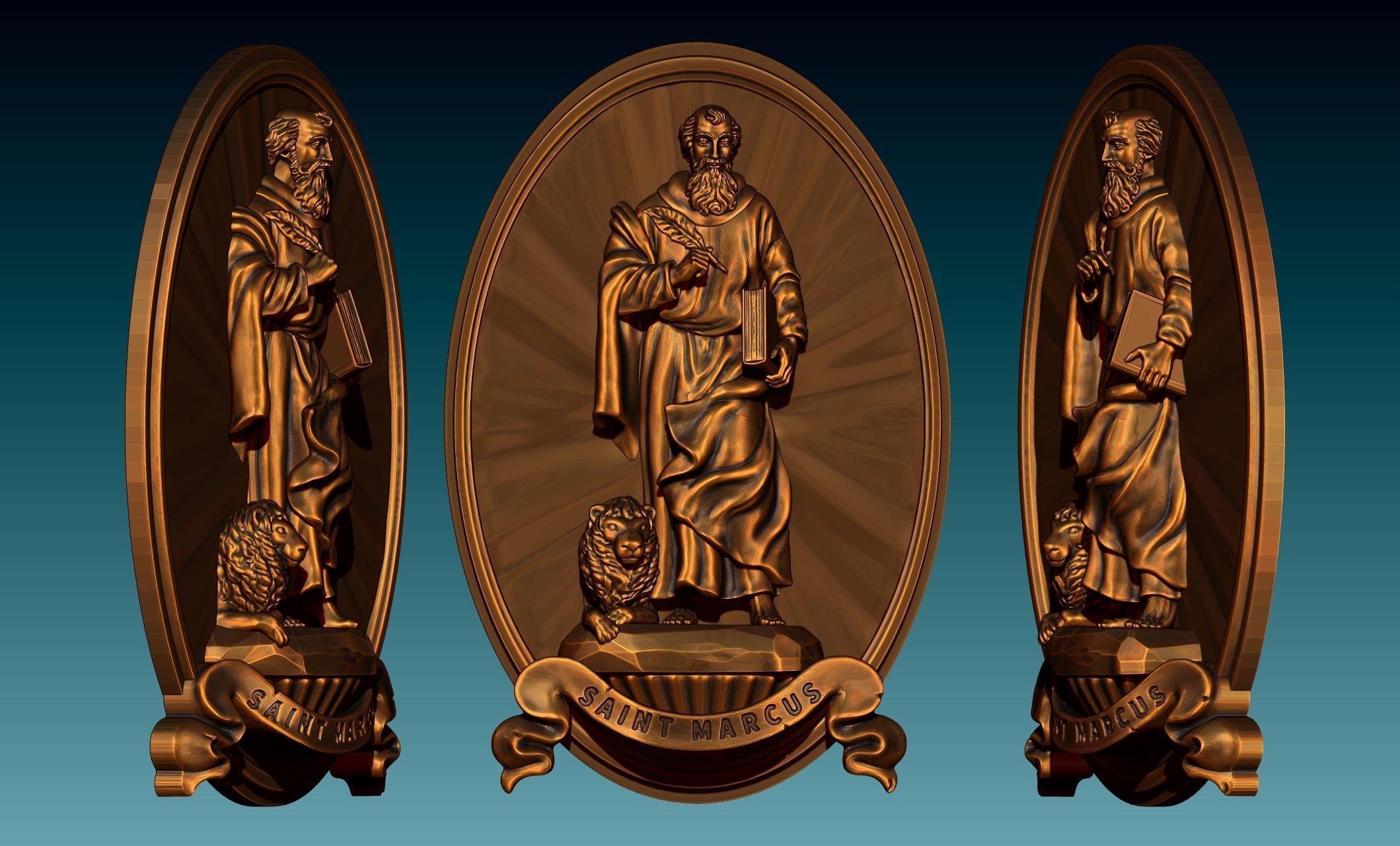 The Four Evangelist Relief - Collection -  CNC -  3D print model_53